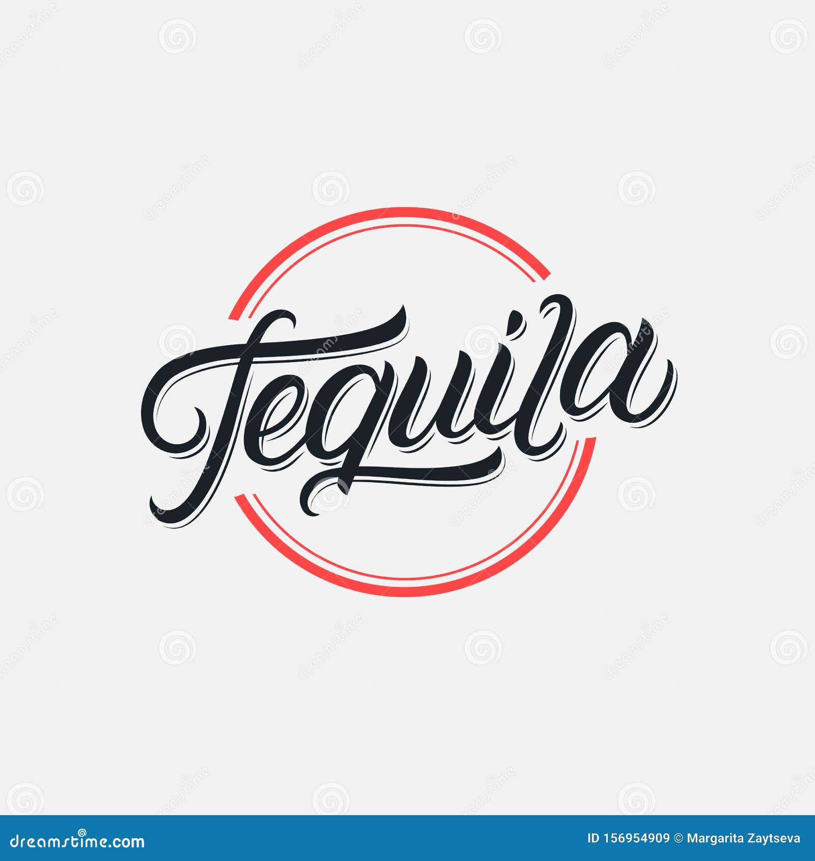 Logo Escrito a Mano De Tequila Ilustración del Vector Ilustración de