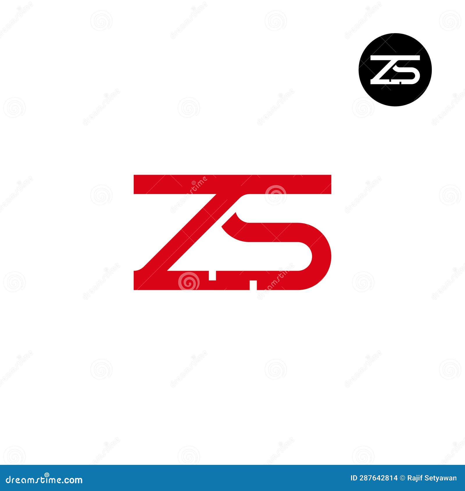 Letter ZS Monogram Logo Design Stock Vector Illustration of design