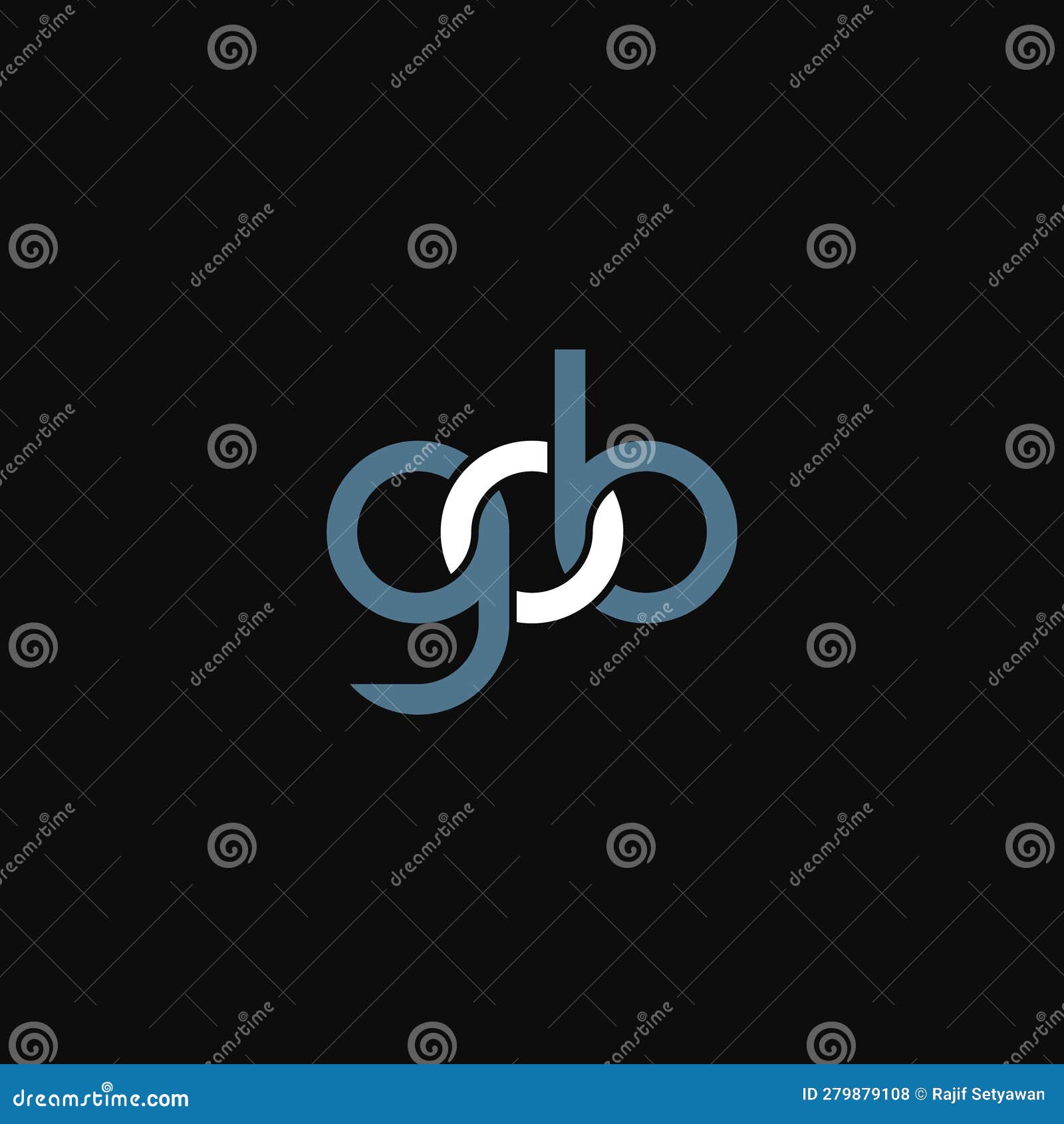 linked letters gob monogram logo 