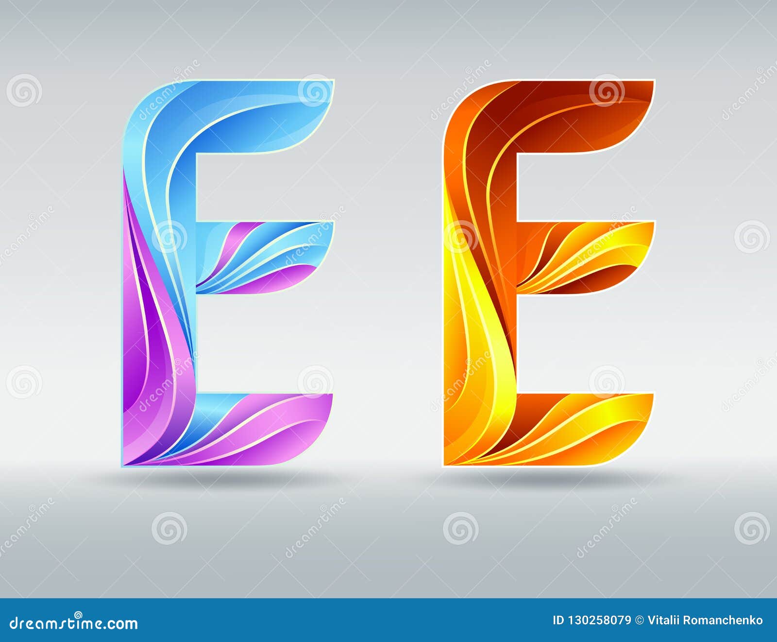 3d letter e logo