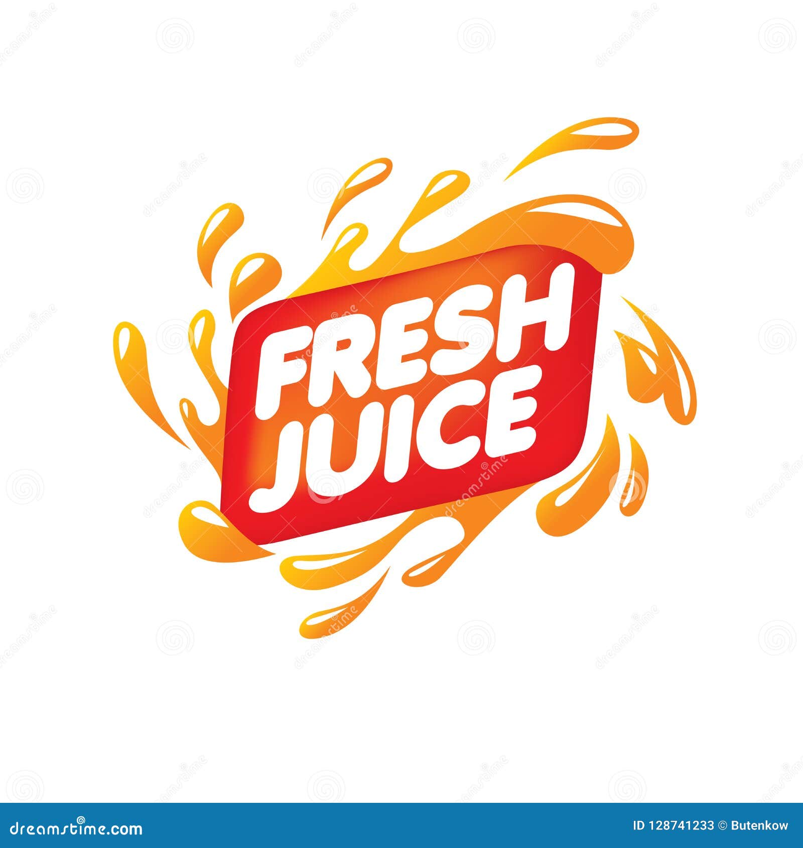 Logo for Fresh Juice. Vector Illustration on White Background. Stock