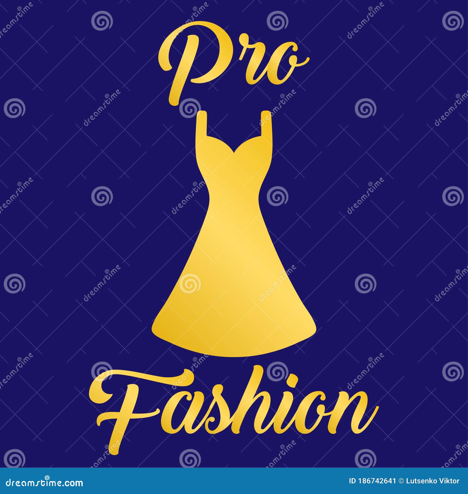 Logo Gold Dress with Text. Icon for Clothing Stock Illustration ...