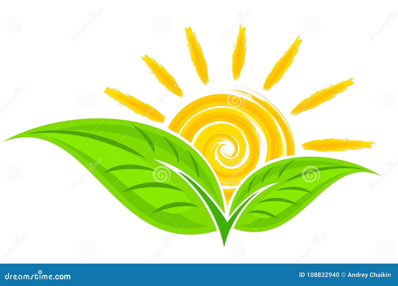 logo of green plant with sun.