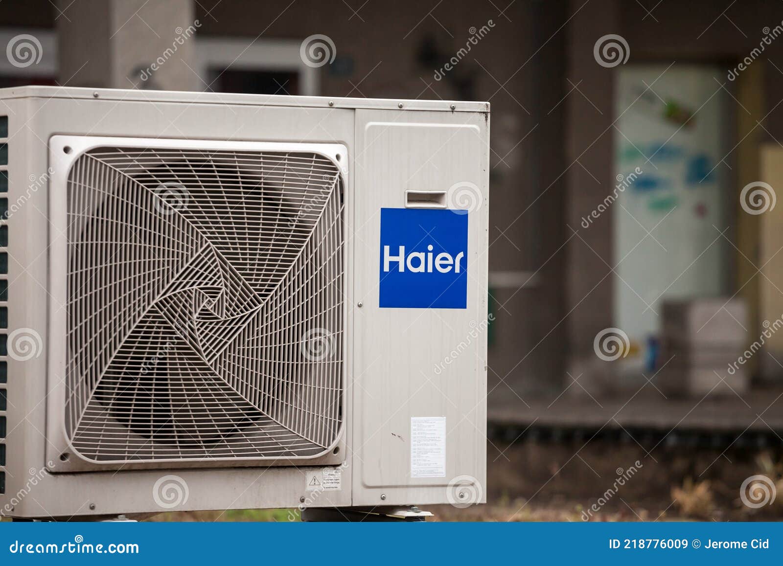 Logo of Haier Corporation on One of Their Air Conditioners. Editorial