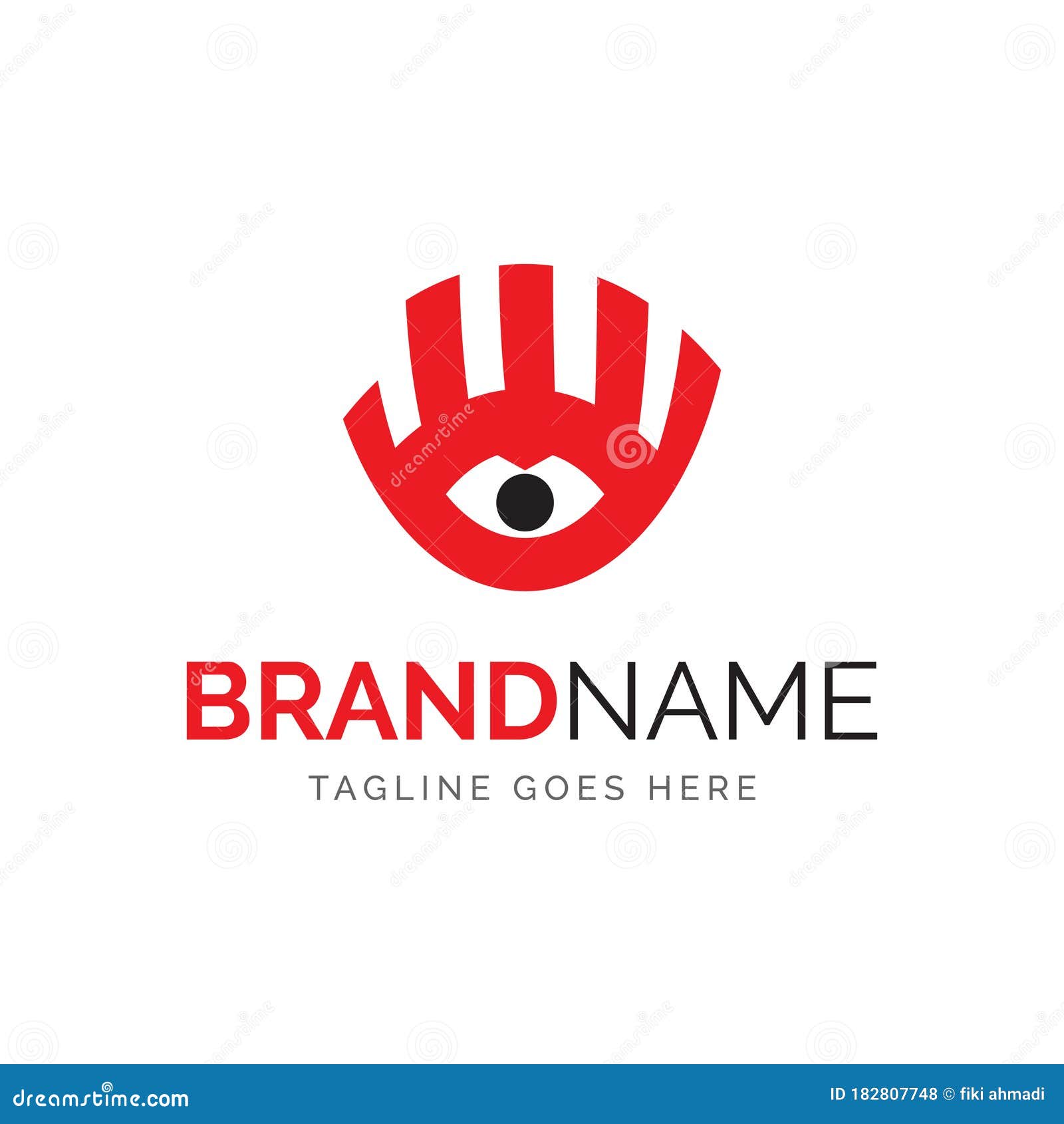 Logo of hand and eye stock vector. Illustration of iris 182807748
