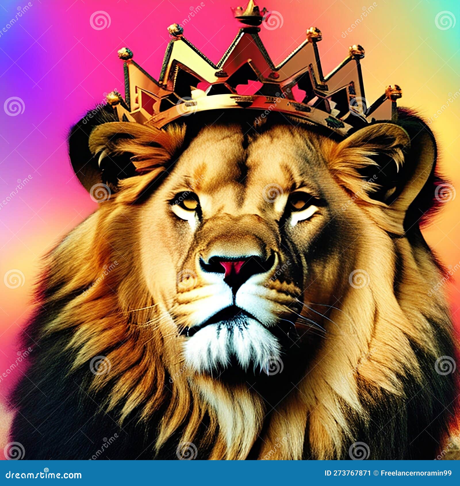 Logo Hd Illustration D'un Lion De La Jungle Safari Roi Avec Papier Peint De  La Couronne Animal Généalogique D'ai Illustration Stock - Illustration du  puissant, conception: 273767871