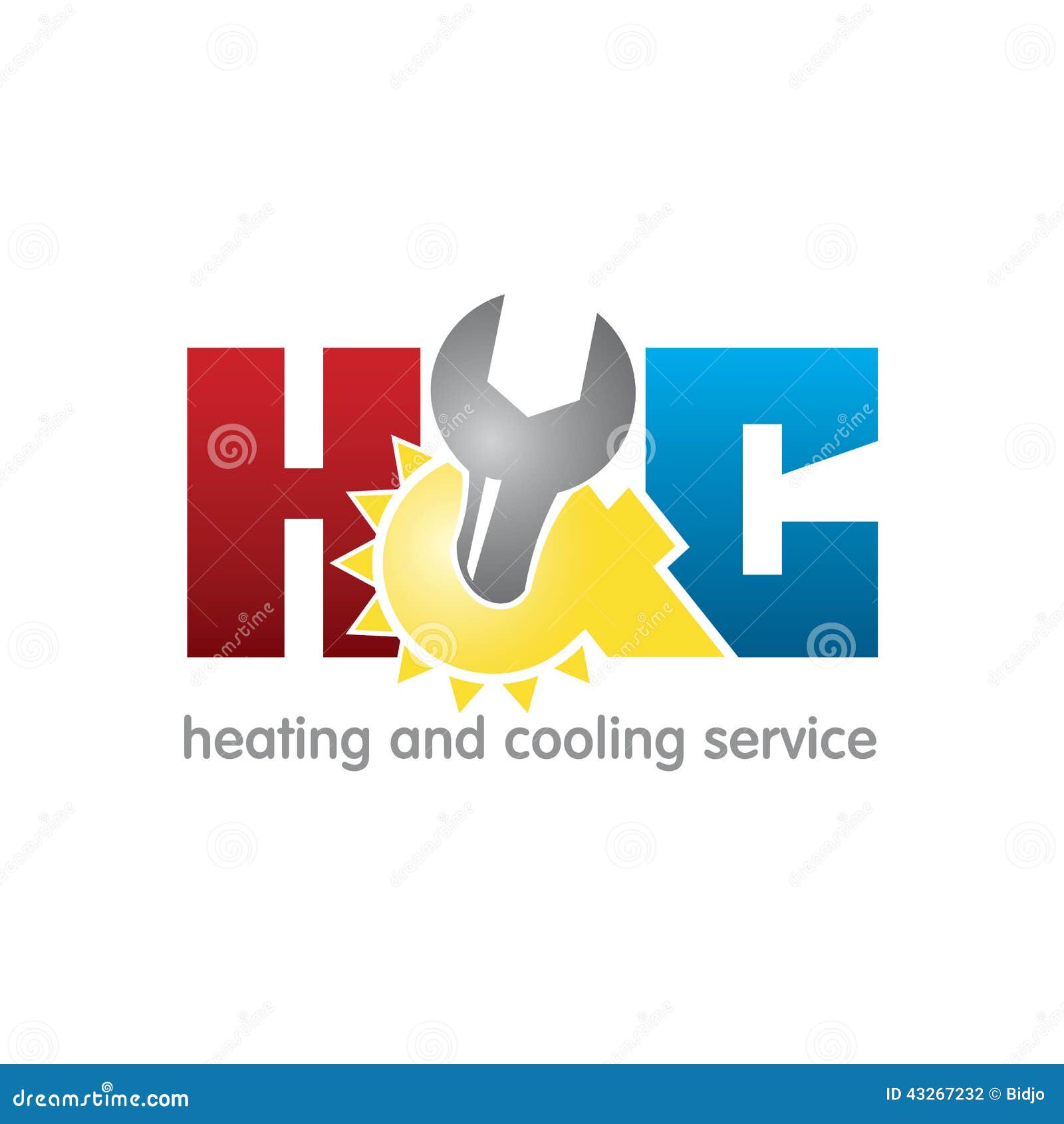 Logo Heating  And Cooling  Service Stock Vector 