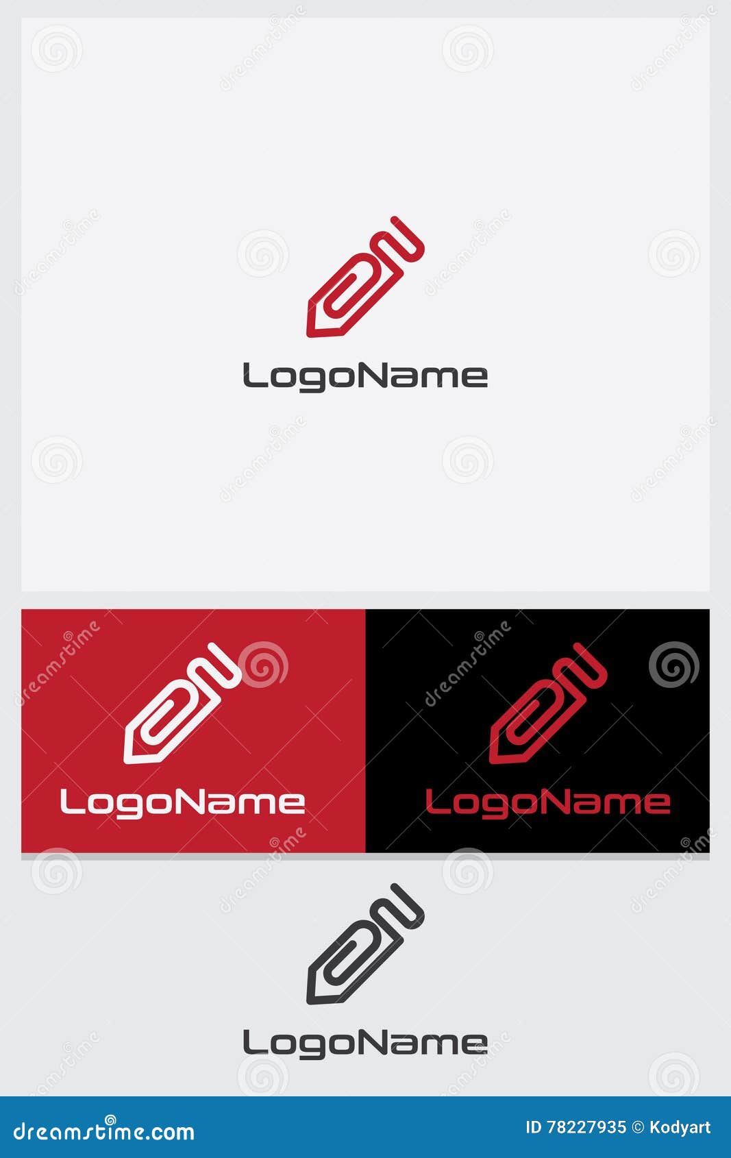 logo icon set creative pen clip