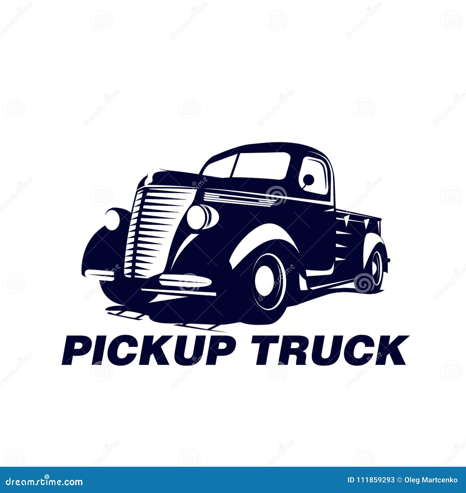 Pickup Truck Logo Vector 100 Retro Car Stock Illustration