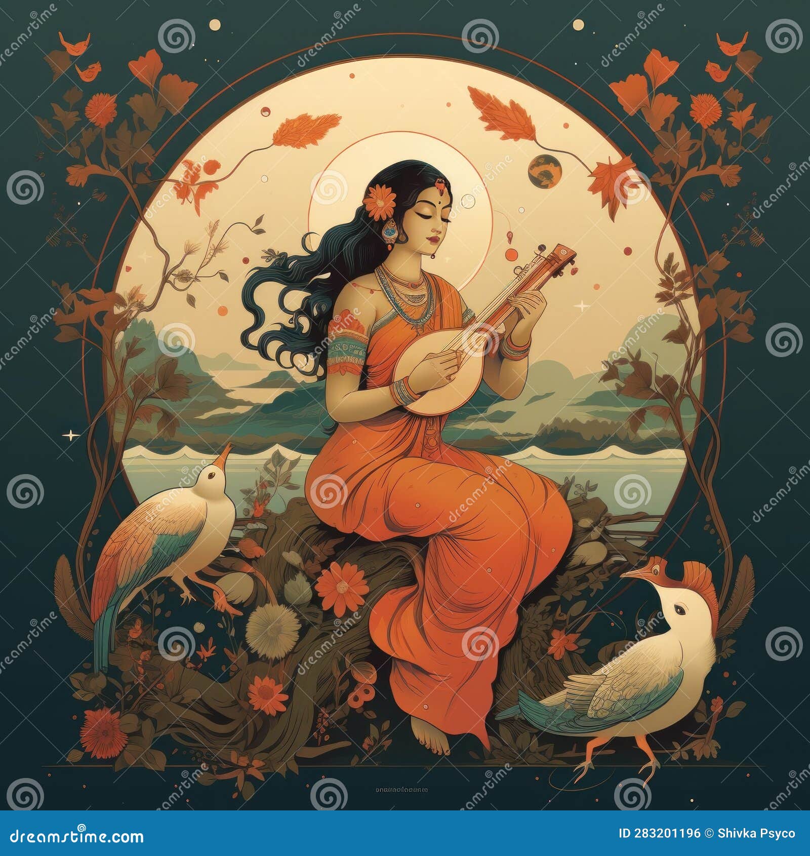 Logo of Indian Classical Music Poster Stock Illustration Illustration