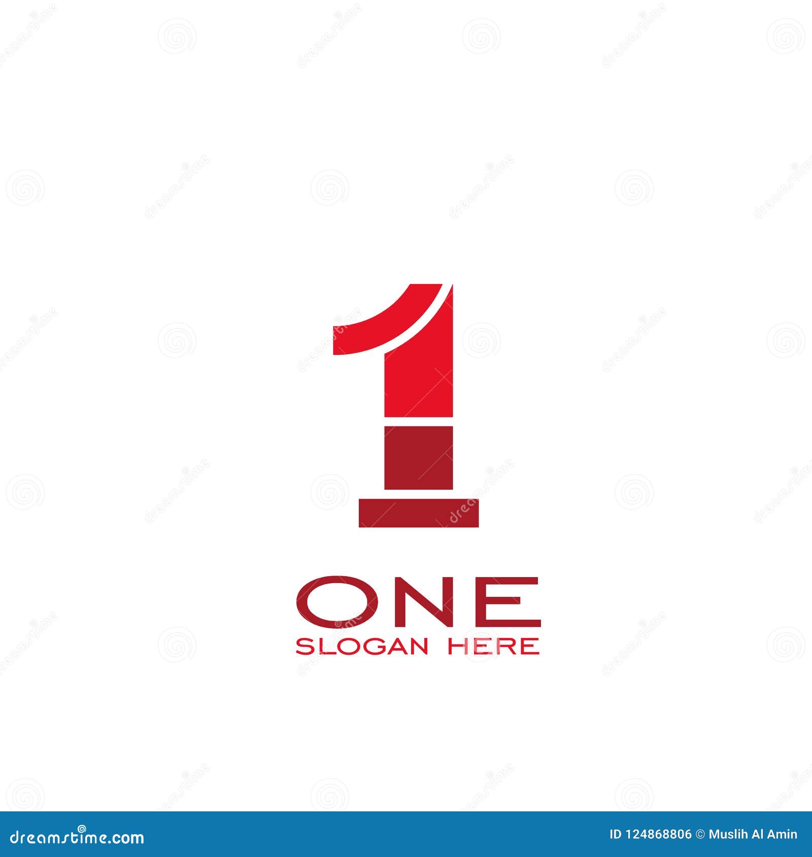 Number One Icon, 1 Logo Design. with Red Color. Stock Vector ...