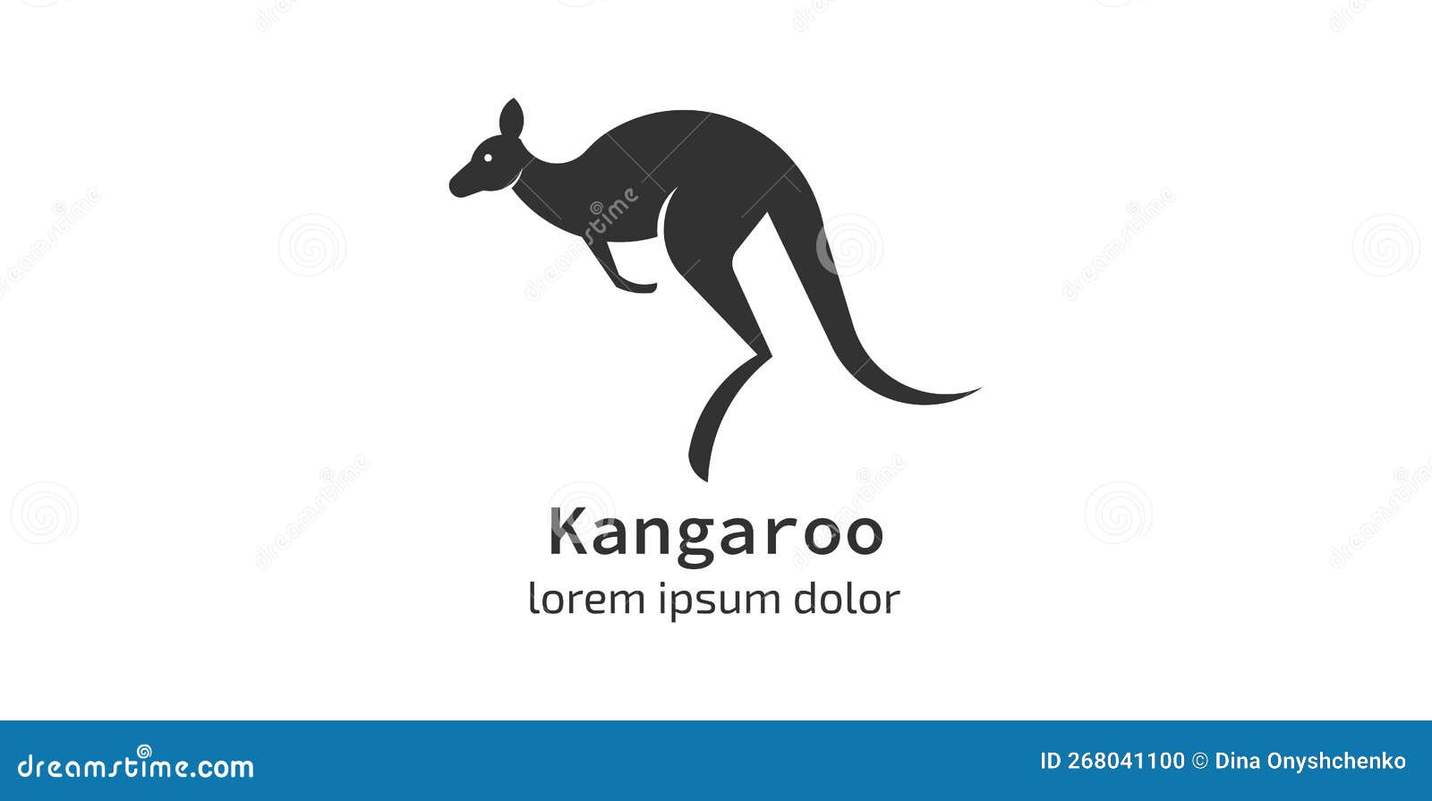 Abstract Modern Logo of Jumping Kangaroo Stock Vector Illustration of nature, isolated 268041100