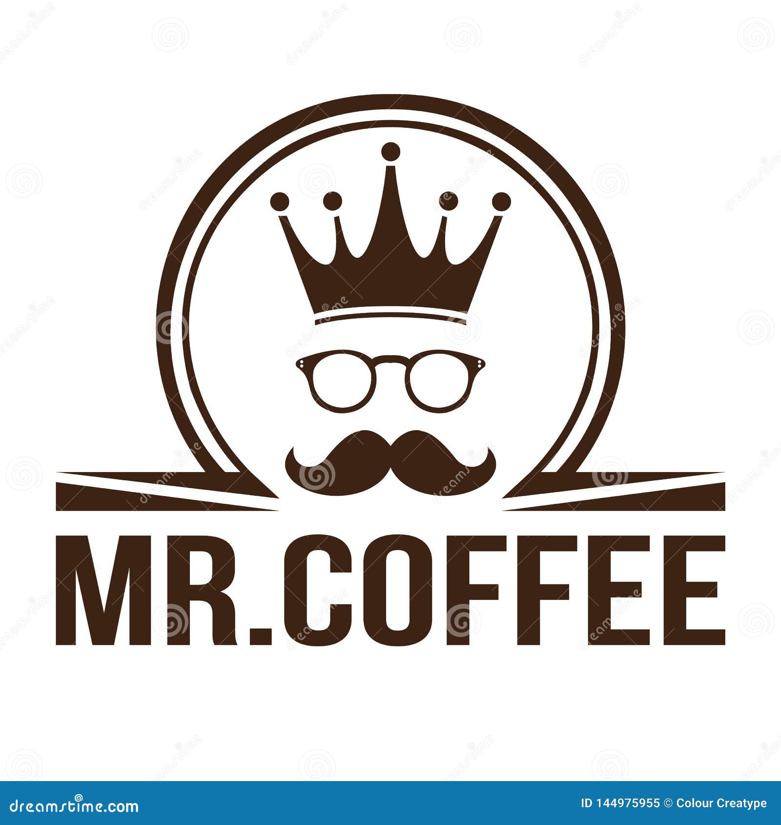Mister coffee logo template. Coffee shop logo. Combined the cup of