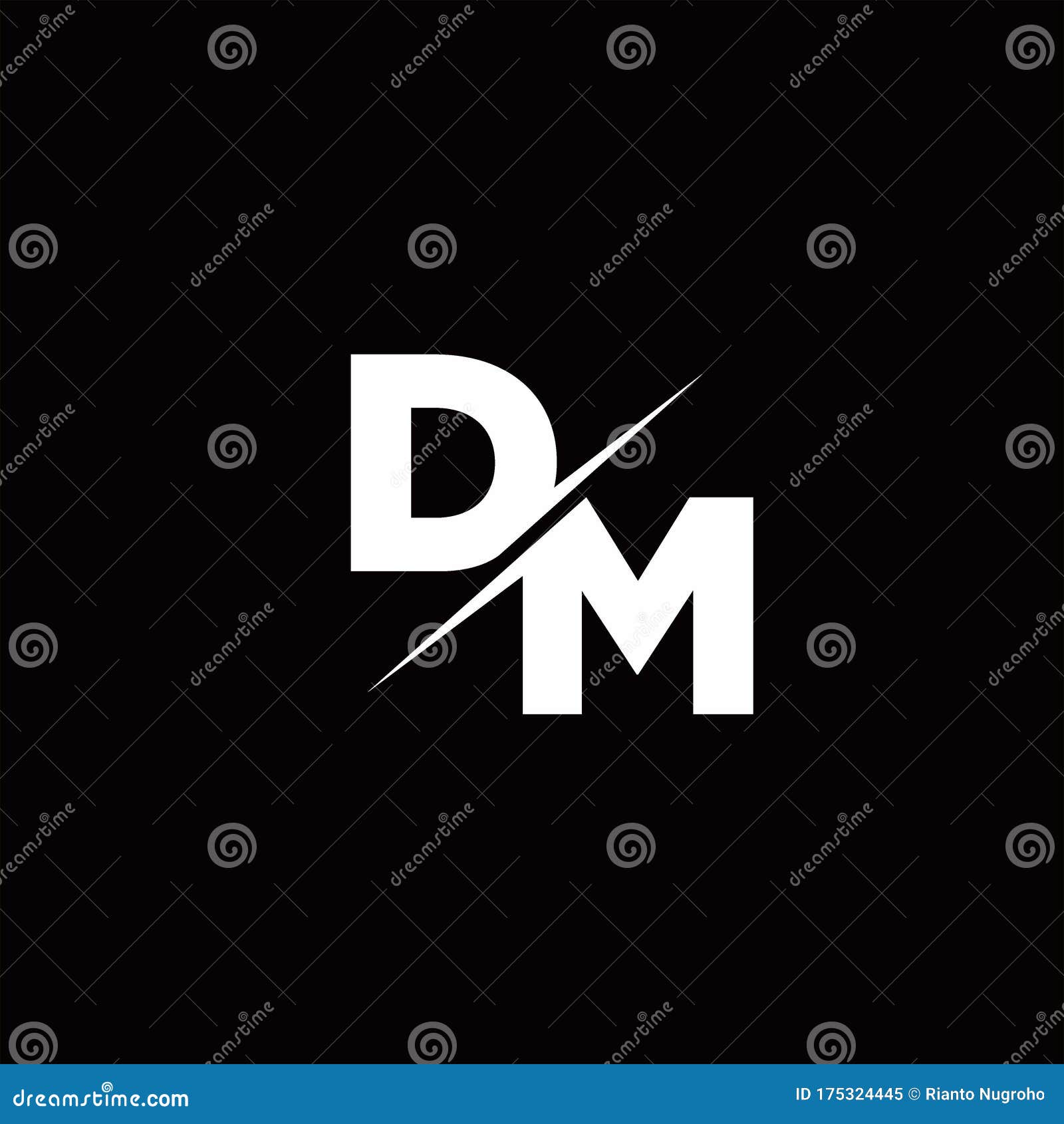 Mm logo monogram with four part circle slash Vector Image