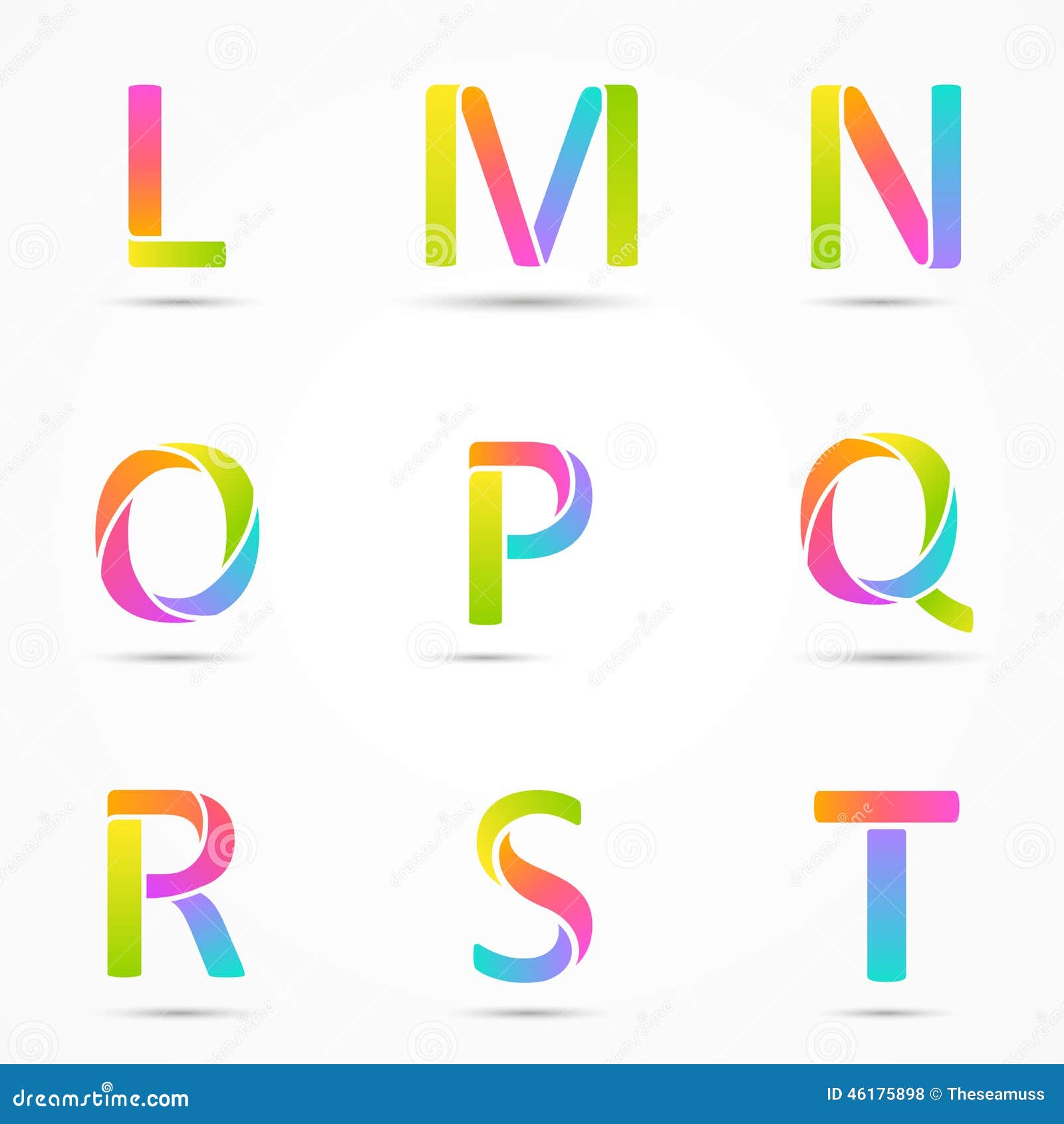 Logo Letters L M N O P Q R S T Template Stock Vector Illustration Of Abstract Element