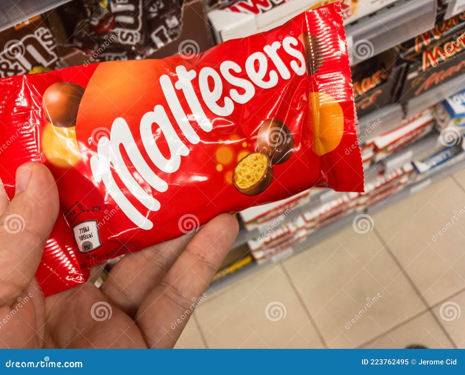Open Bag Of Maltesers Chocolate Candy Stock Photo - Download Image