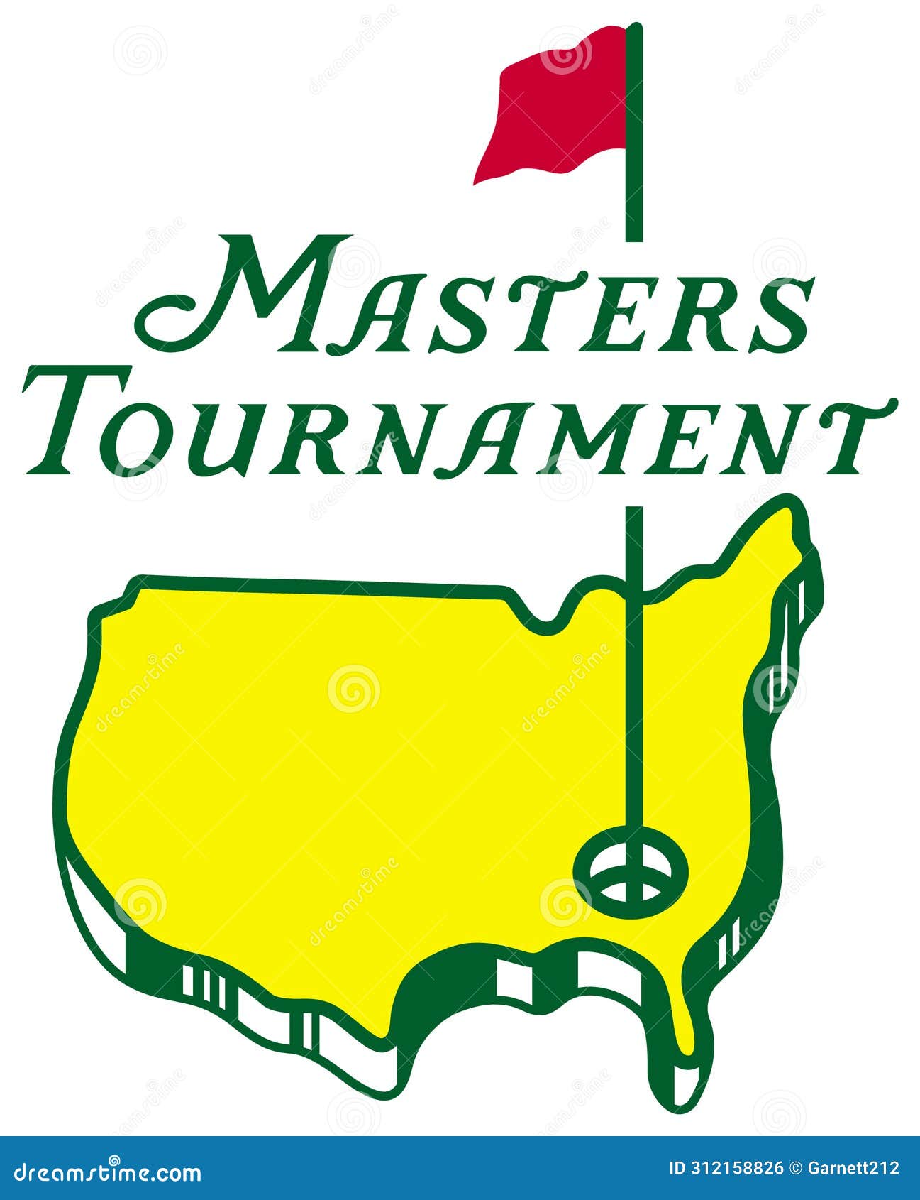 The Logo of the Masters Golf Tournament Stock Vector Illustration of