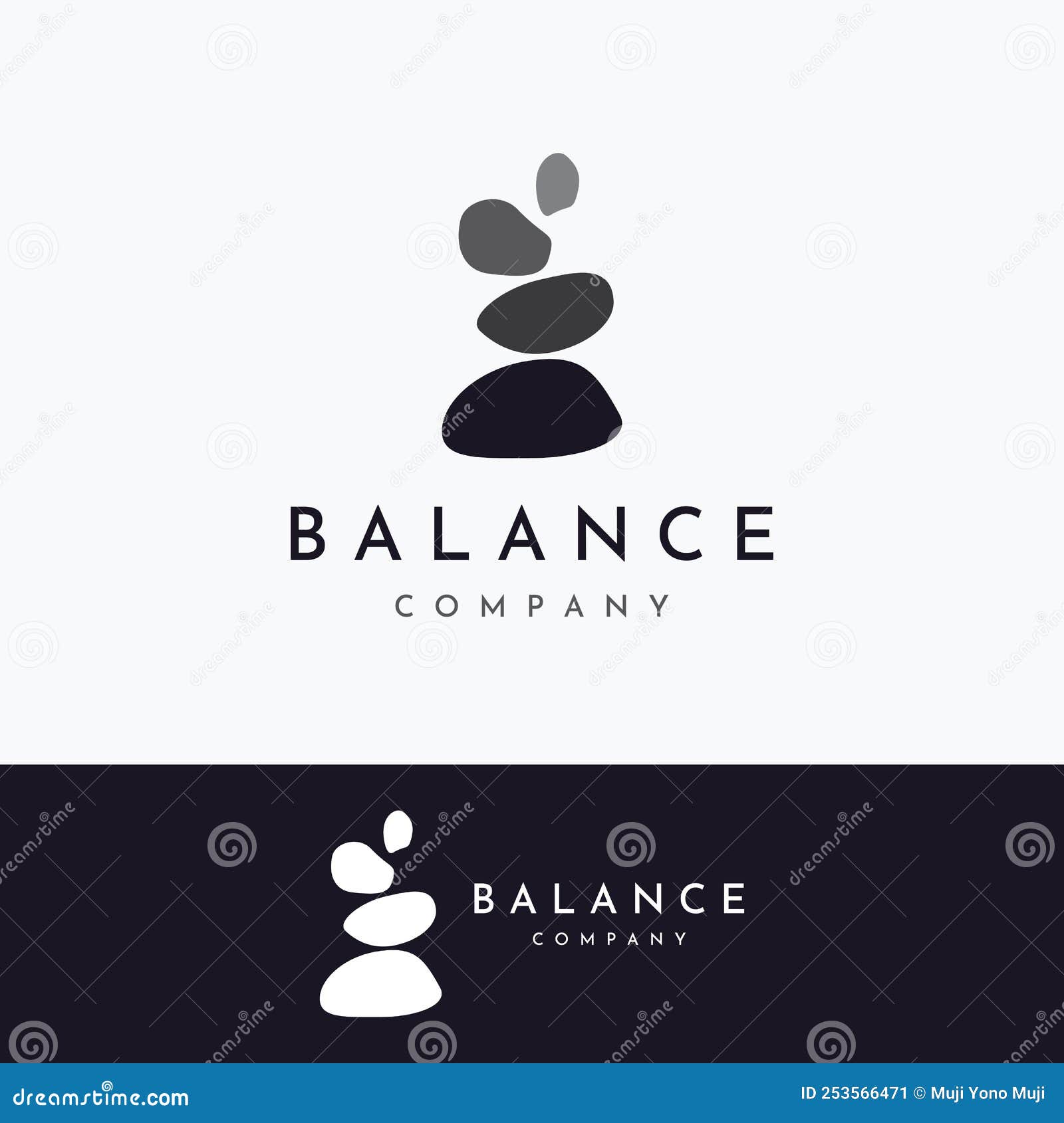 Minimalist Zen Stones Logo, Balancing Stones, Neatly Stacked Stones ...