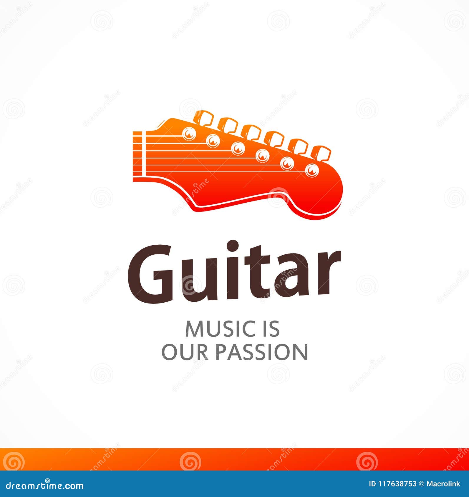 Logo Mit Klammerkopf Der Gitarre Vektor Abbildung Illustration Von Elektrisch Hintergrund