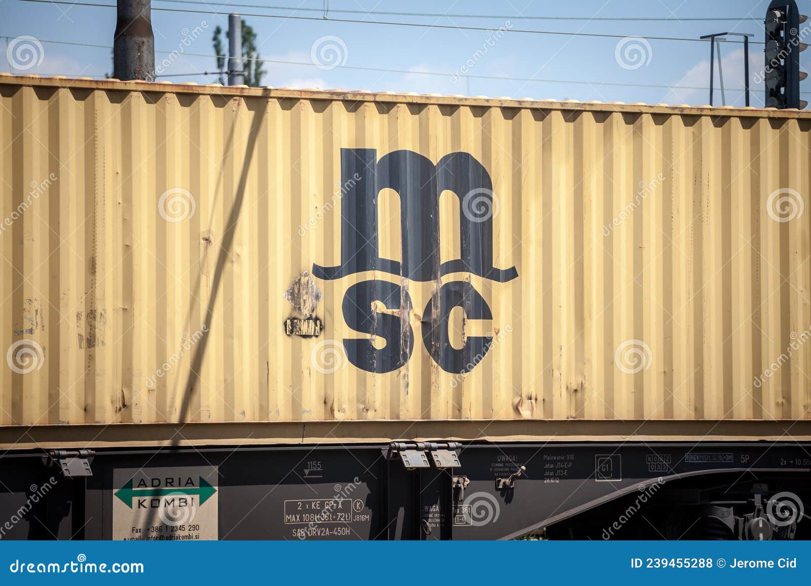 Logo of MSC Shipping on a Container on a Freight Train. Editorial Stock ...