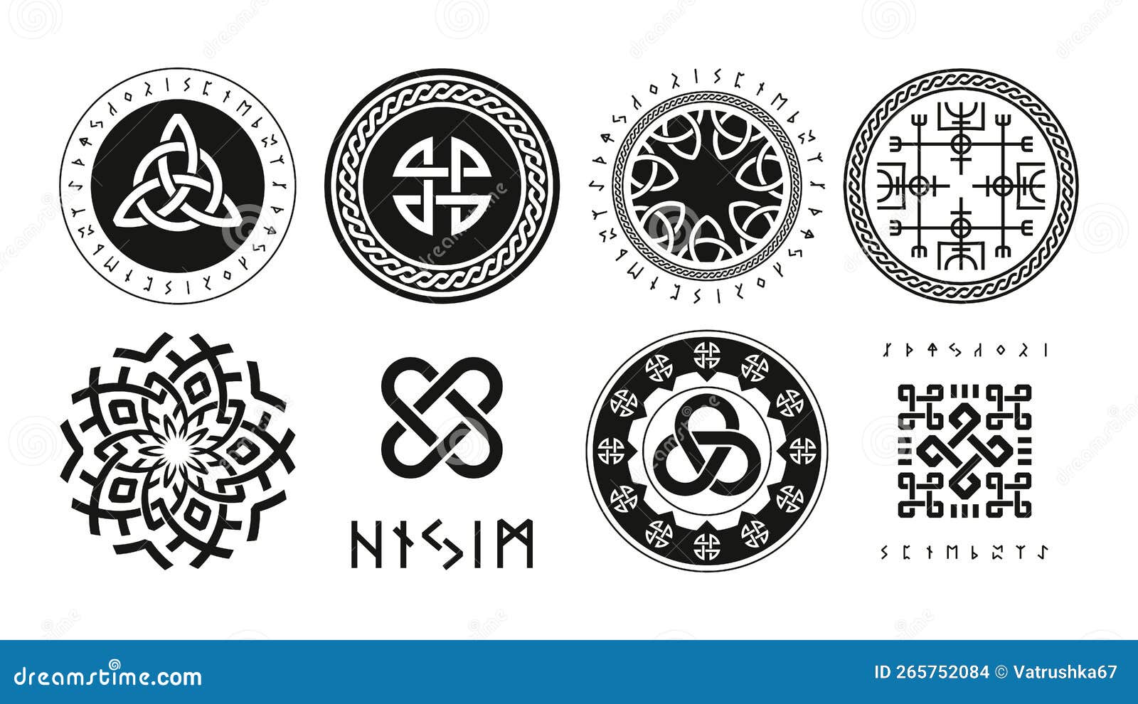 Logo Norse Runic. Scandinave Pagan ésotérique Symboles De Religion