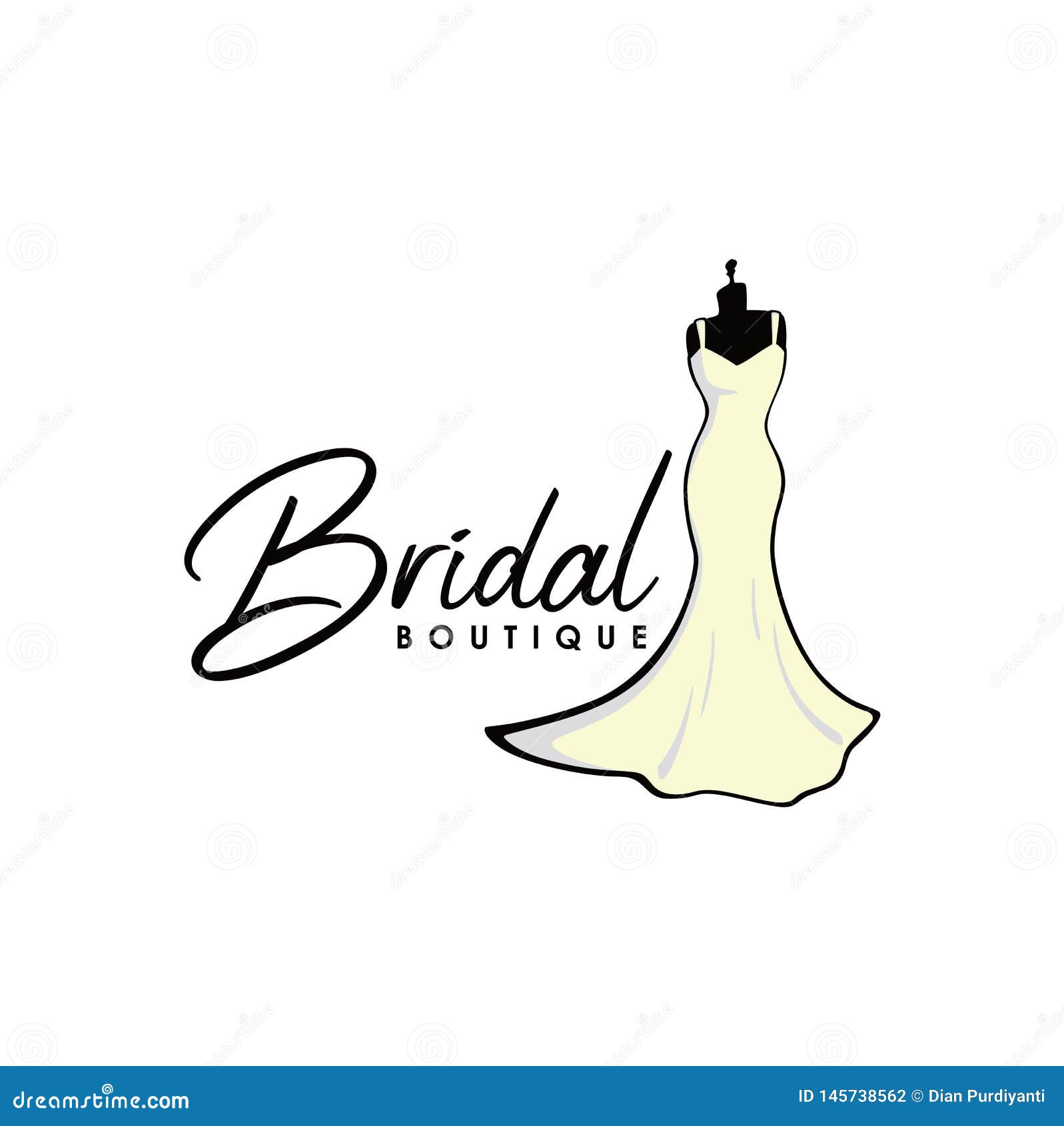 Logo Nuptiale Monochrome De Boutique Logo De Robes De Mariage