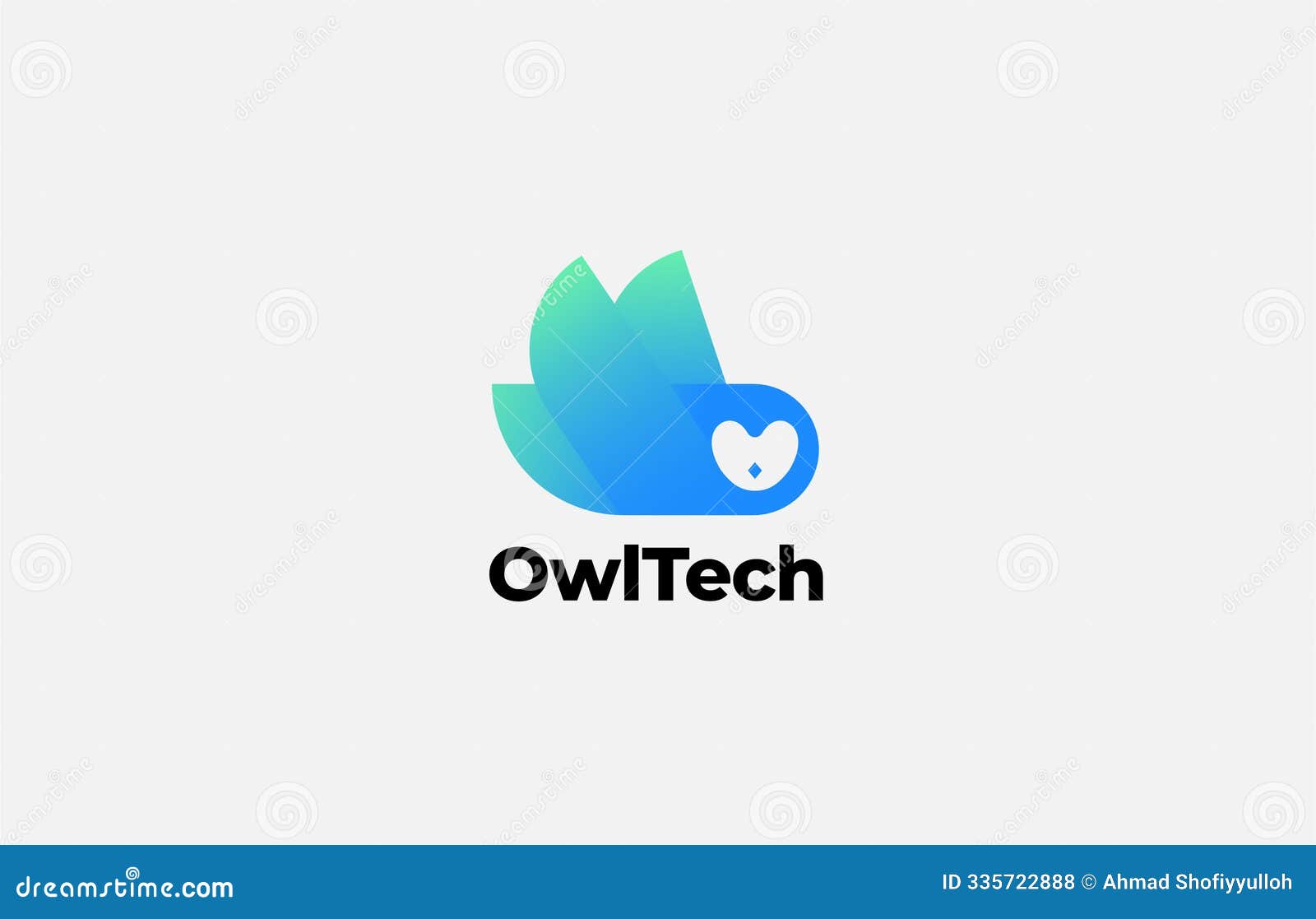 logo owl minimalist technology concept with colorful.