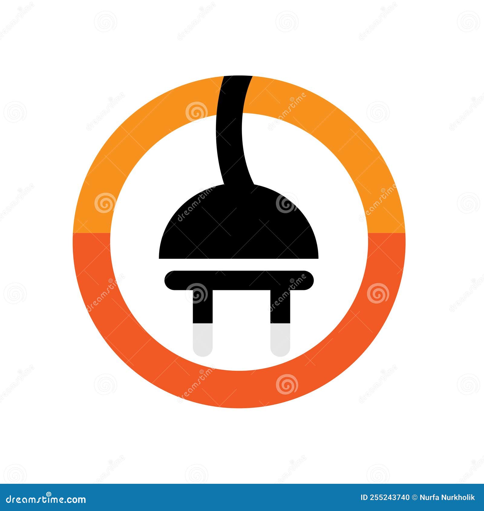 Logo Power Cord Plug Icon Colorful Background Vector Design Stock Vector Illustration of line