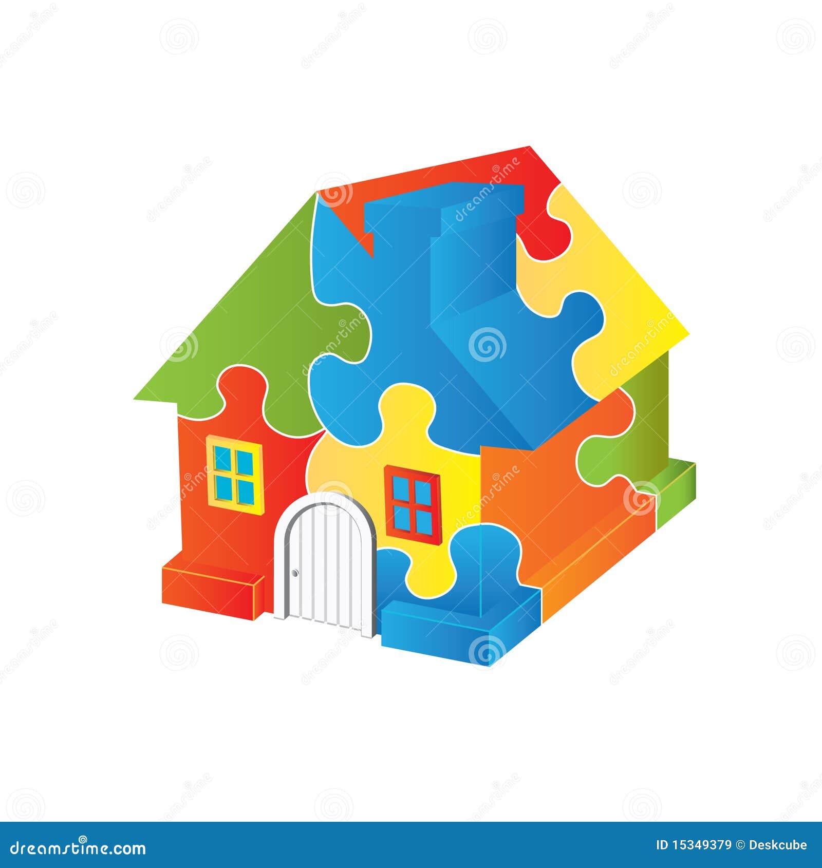 Logo Puzzle house stock vector. Illustration of icon 15349379