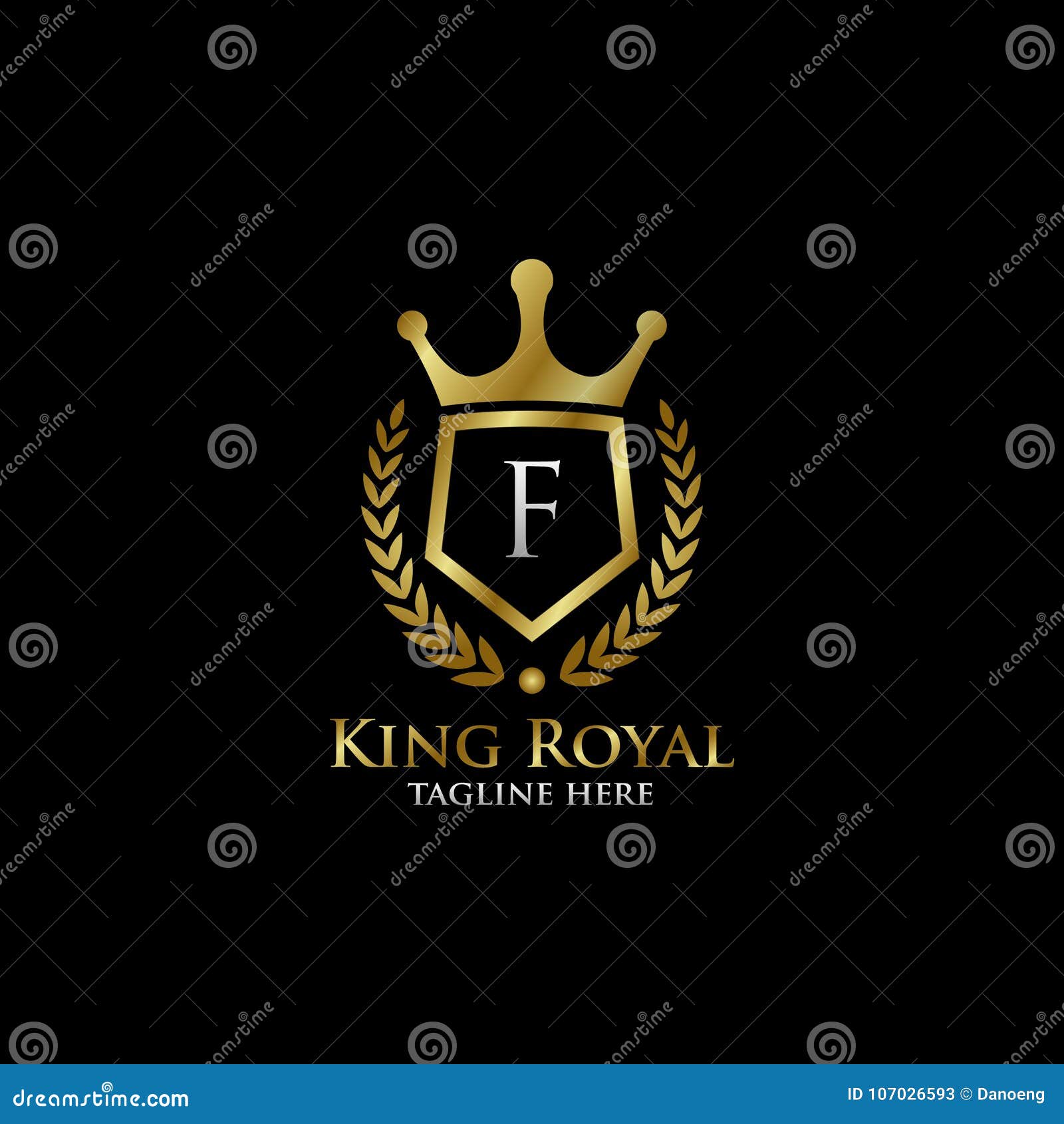 Logo Reale Dello Schermo Di Lusso Iniziale Di F