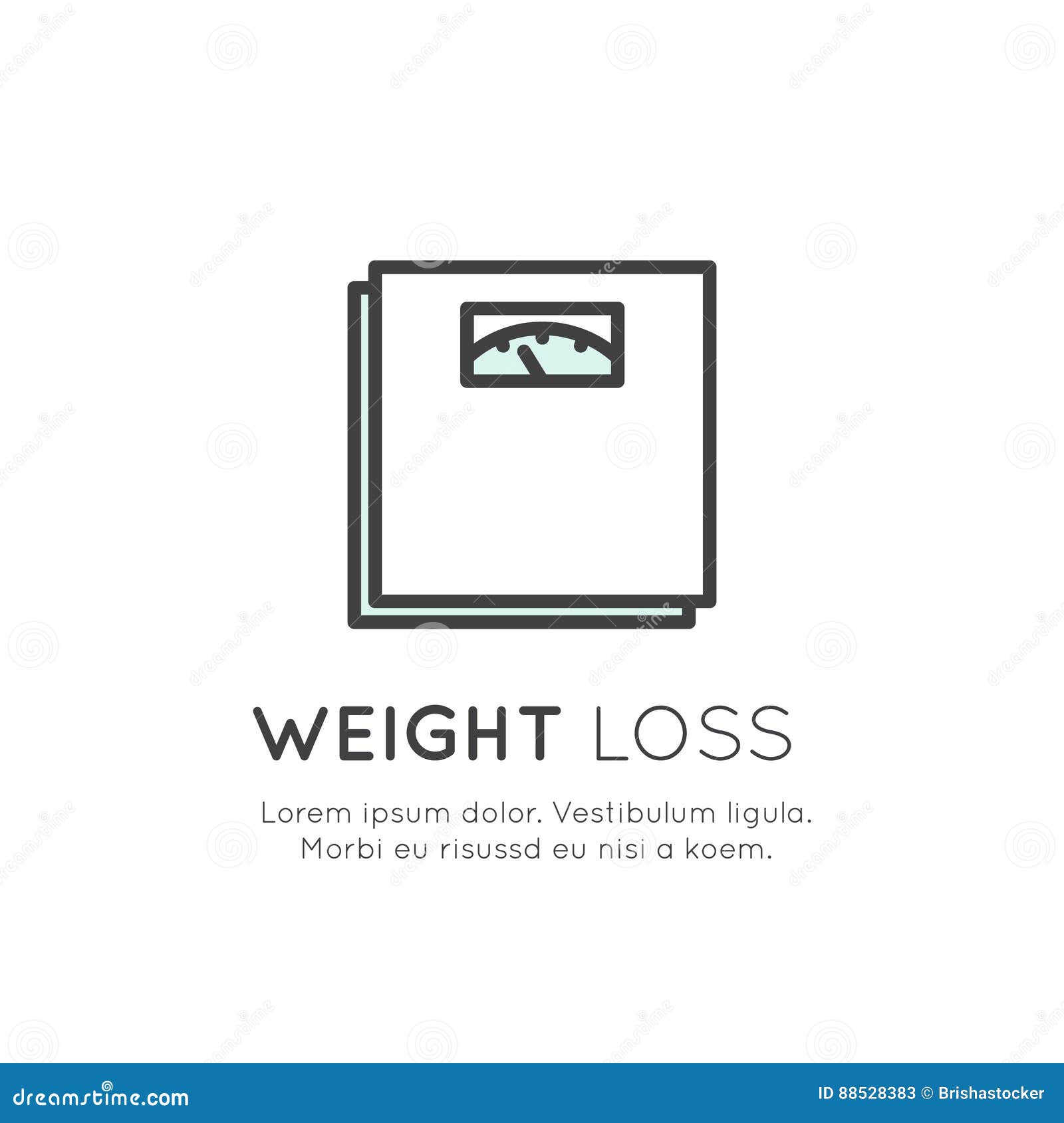 Weight loss scale concept Royalty Free Vector Image