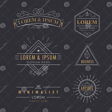 Logo Set Vintage Vector Flourishes Calligraphy Elegant Stock Vector ...