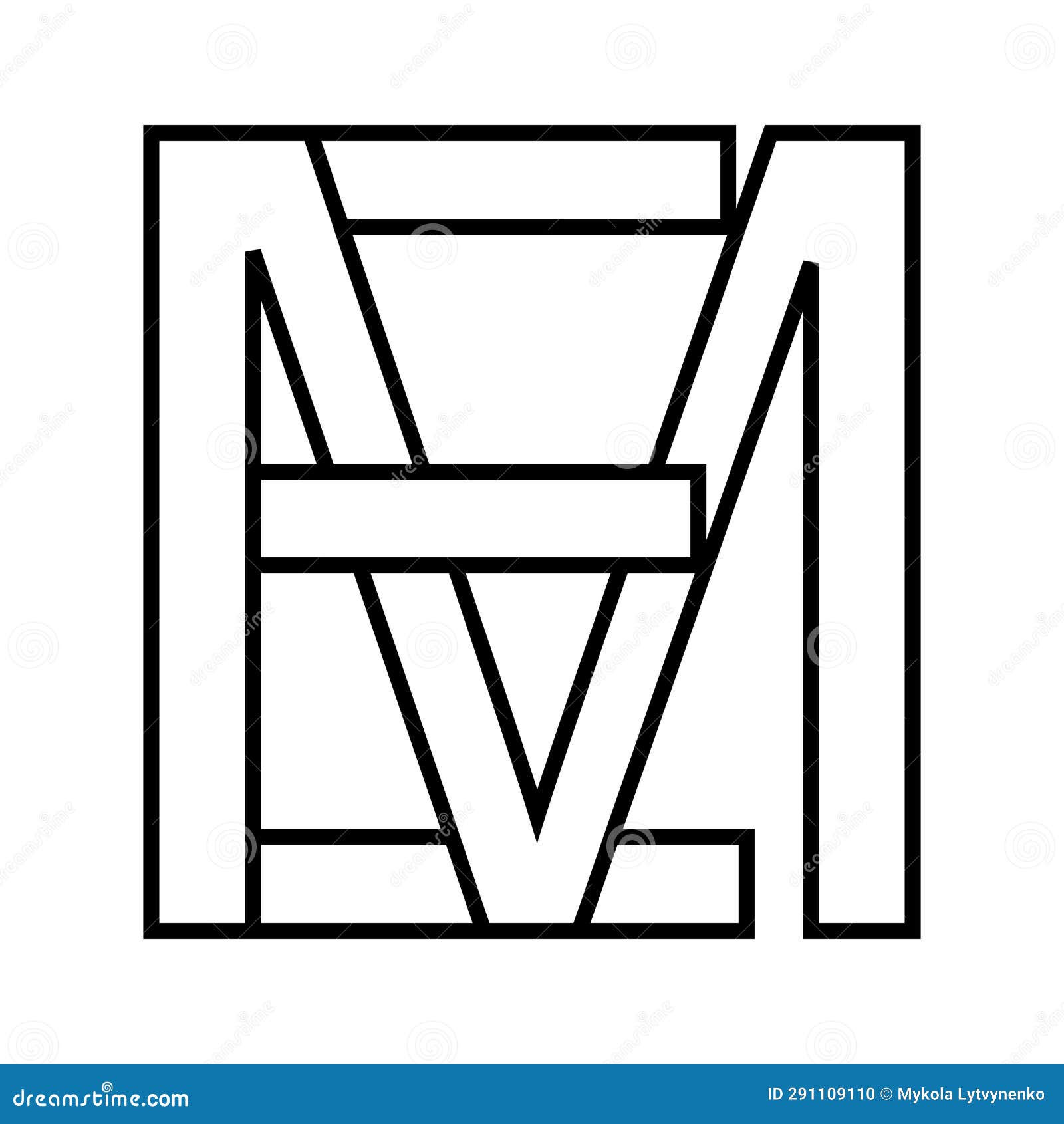 logo sign me em icon double letters, logotype m e