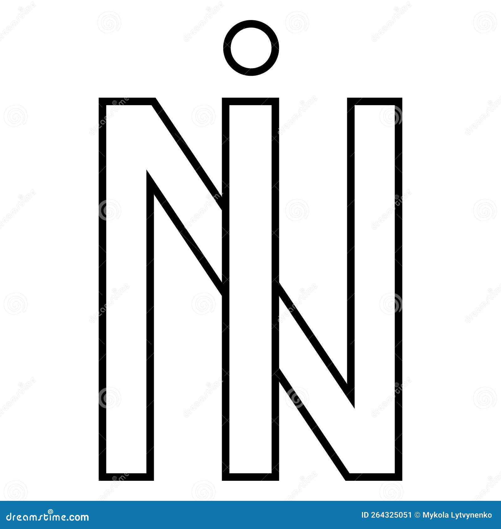 logo sign in ni icon nft interlaced letters i n