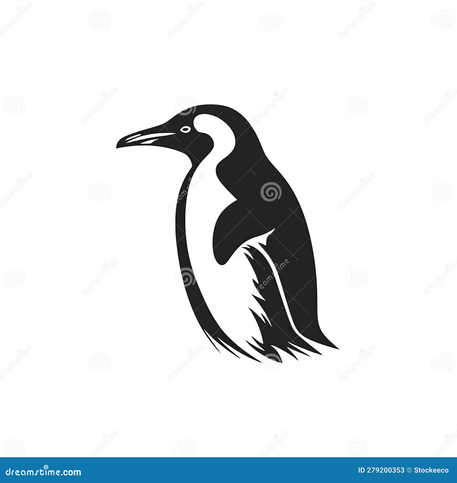 Logo Silhouettes of a Penguin Stock Illustration - Illustration of ...