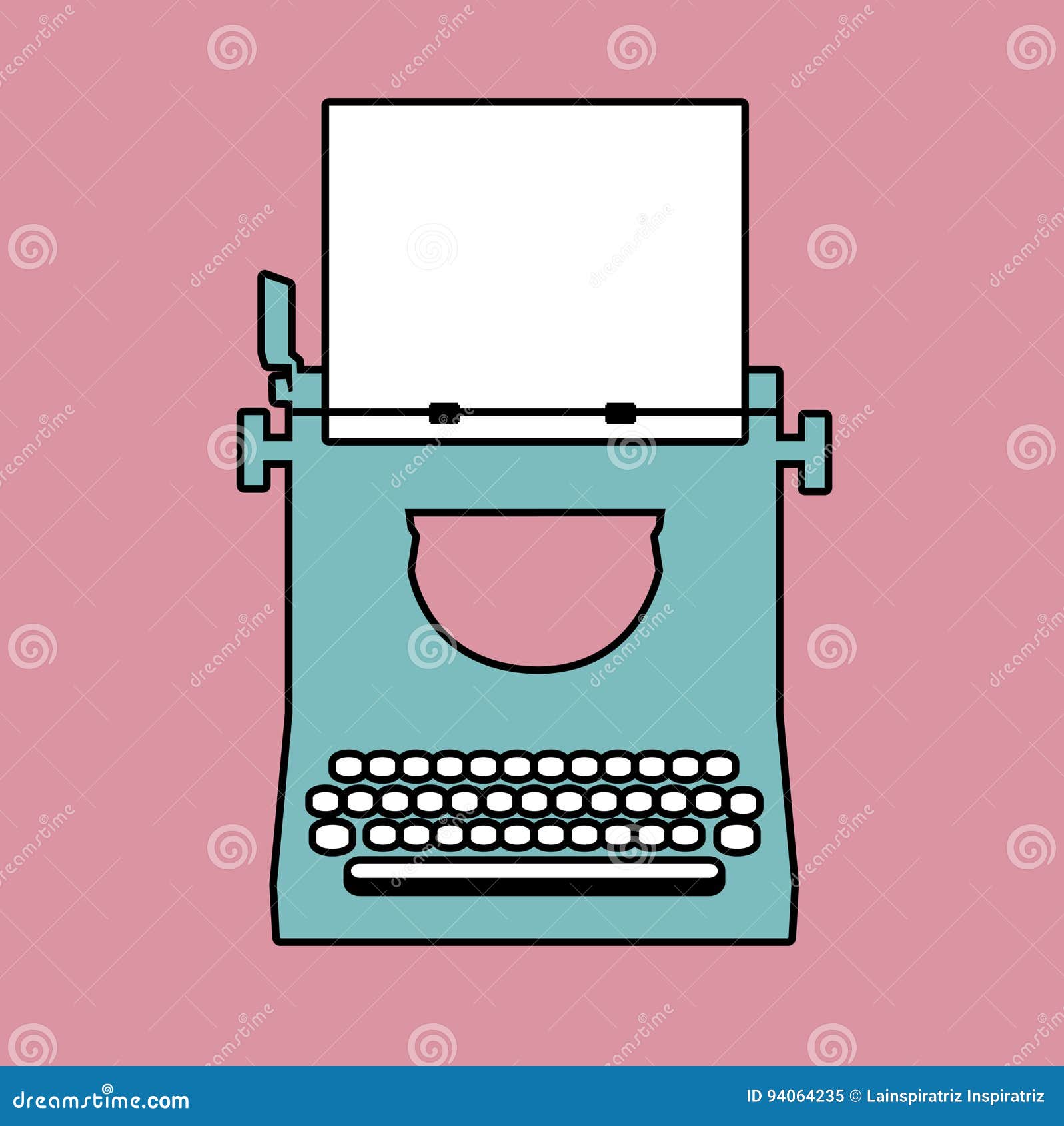 Logo Style Retro Outlines. Typewriter Stock Vector Illustration of