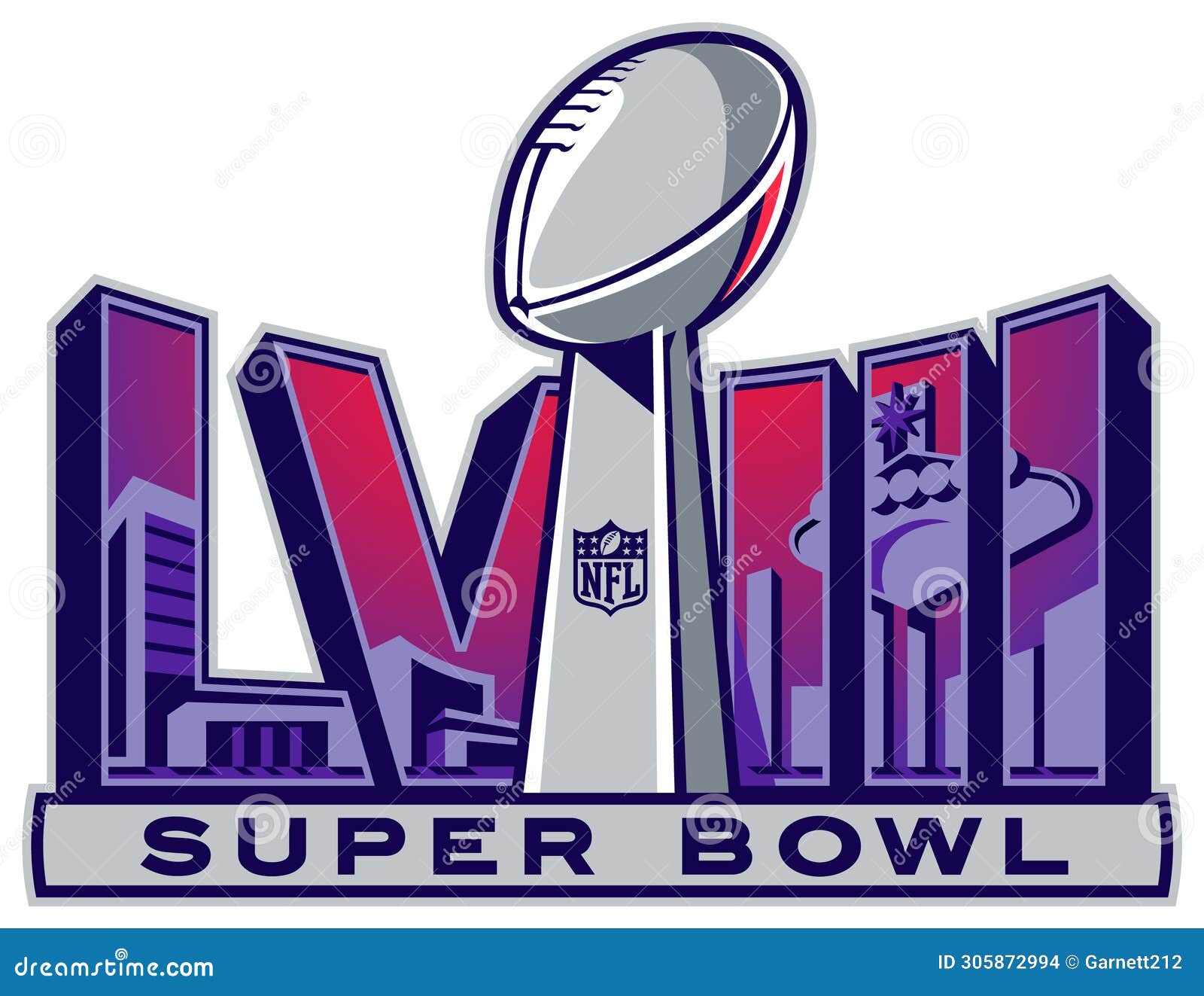 Logo of the Super Bowl LVIII. Super Bowl 58 Editorial Stock Image