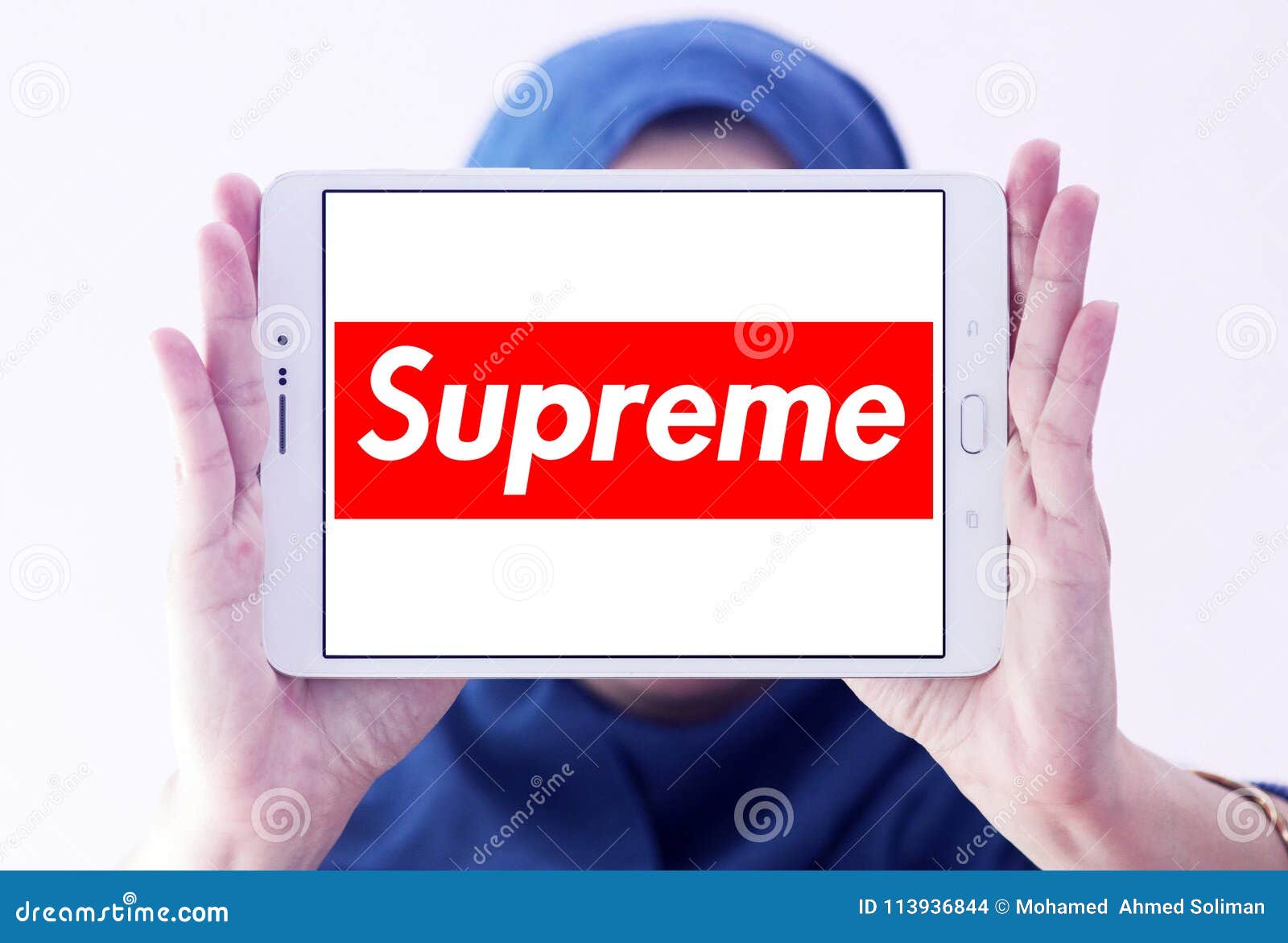 Download Superior Supreme Logo On Red Louis Vuitton Pattern