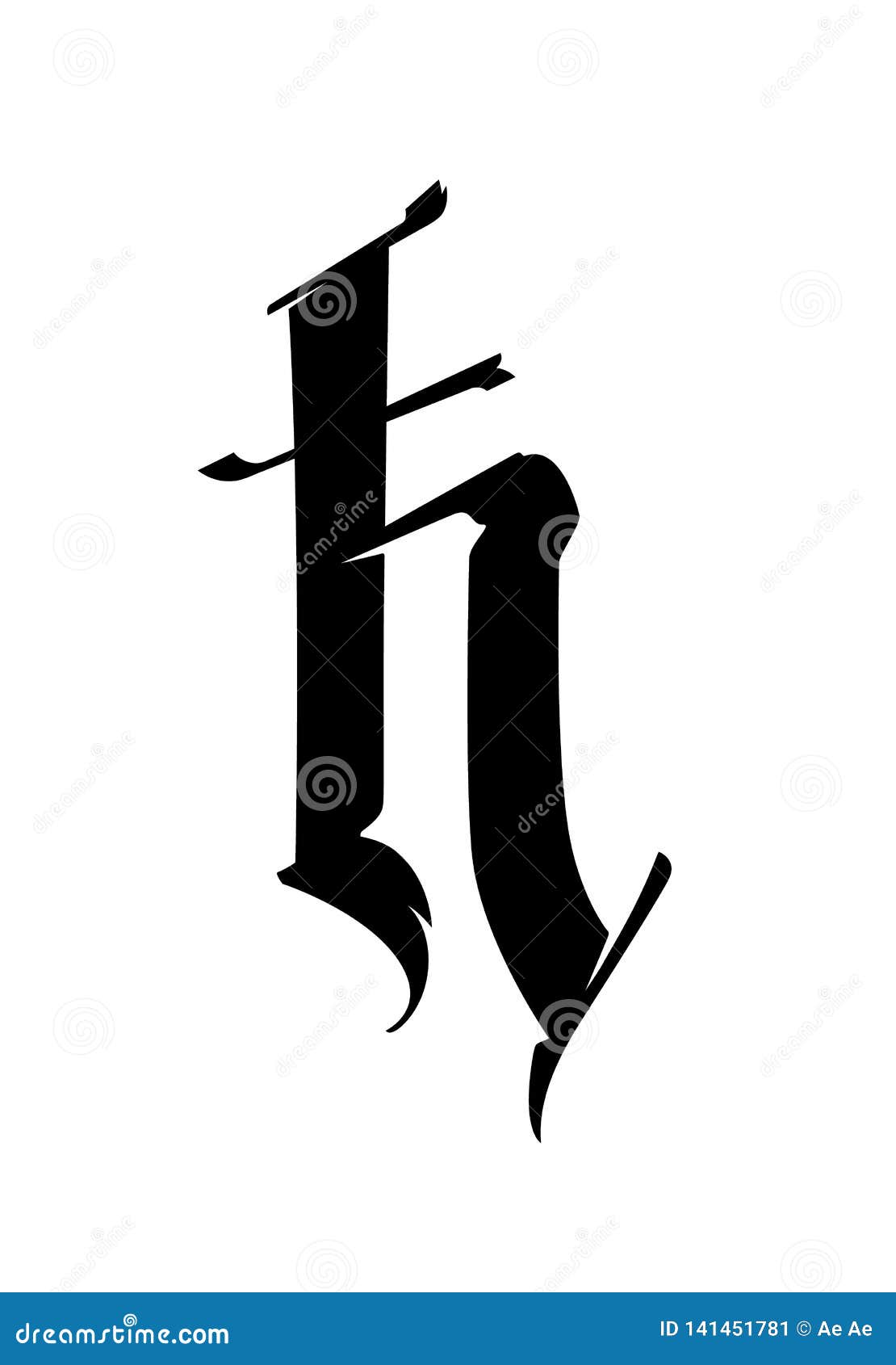 Logo, Symbol of the Letter H in the Gothic Style. Vector Logo. Image is ...
