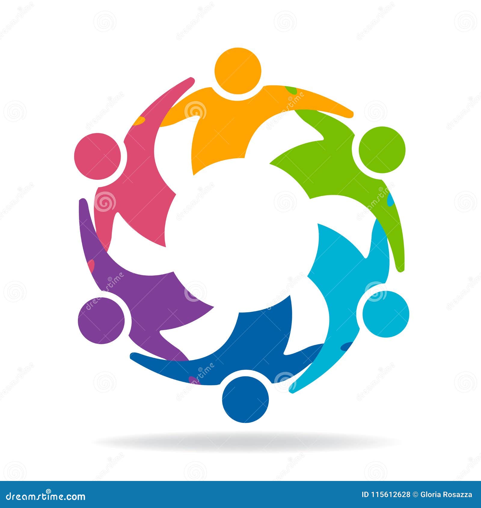 logo teamwork friendship unity business colorful people icon logotype 