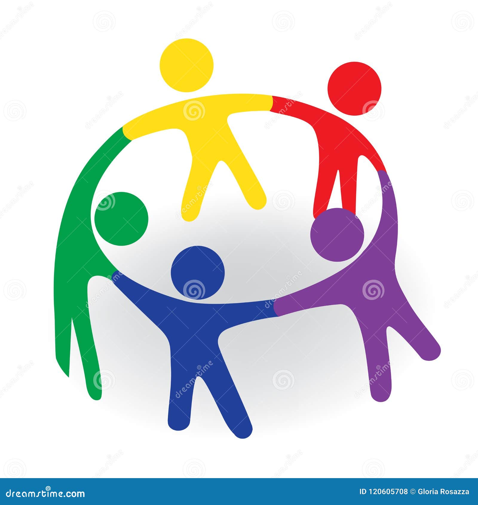 logo teamwork hug friendship unity meeting business colorful people icon logotype 