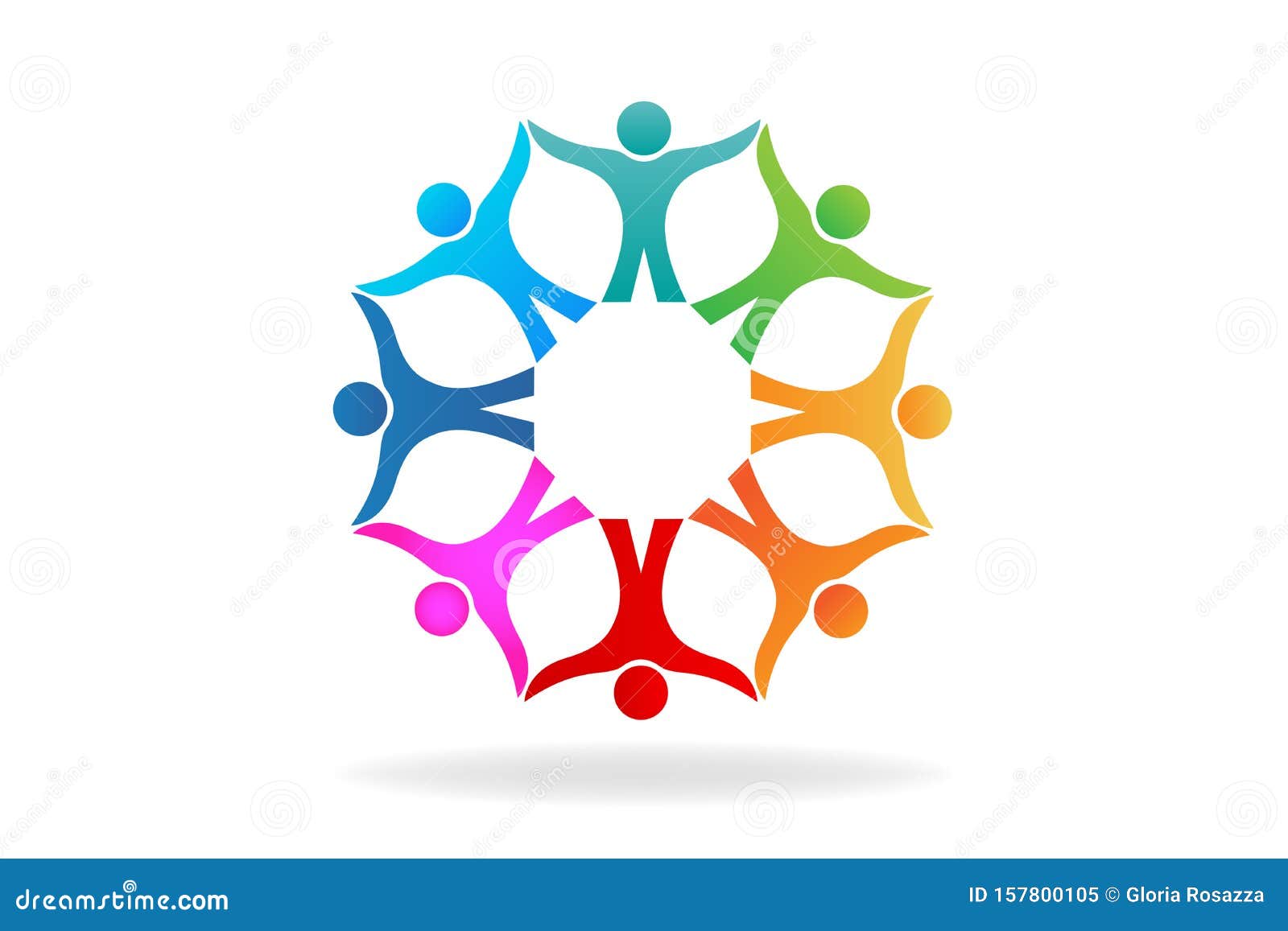 logo teamwork people holding hands unity friendship community flower  id card business logos icon  