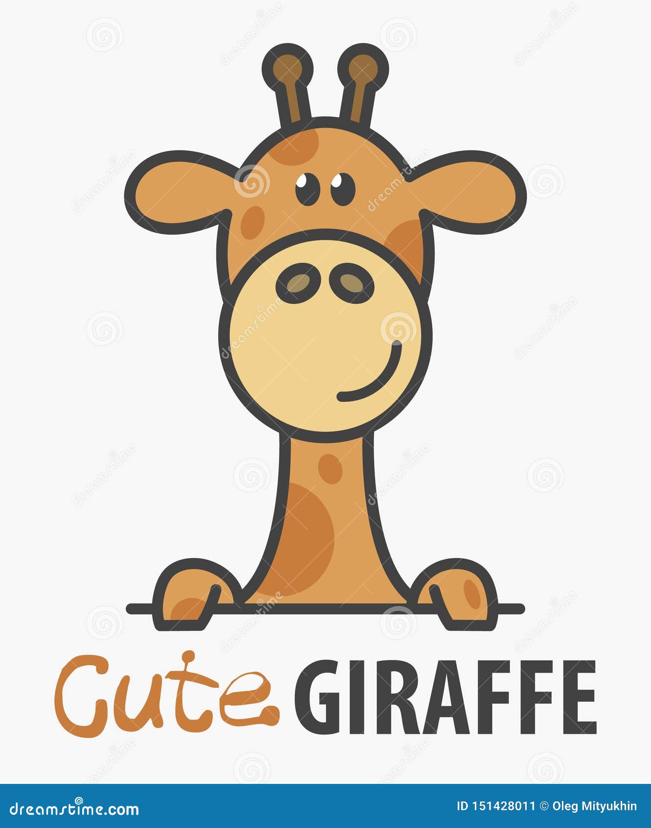 logo template with cute giraffe.  logo  template for zoo, veterinary clinics. cartoon african animal logo 