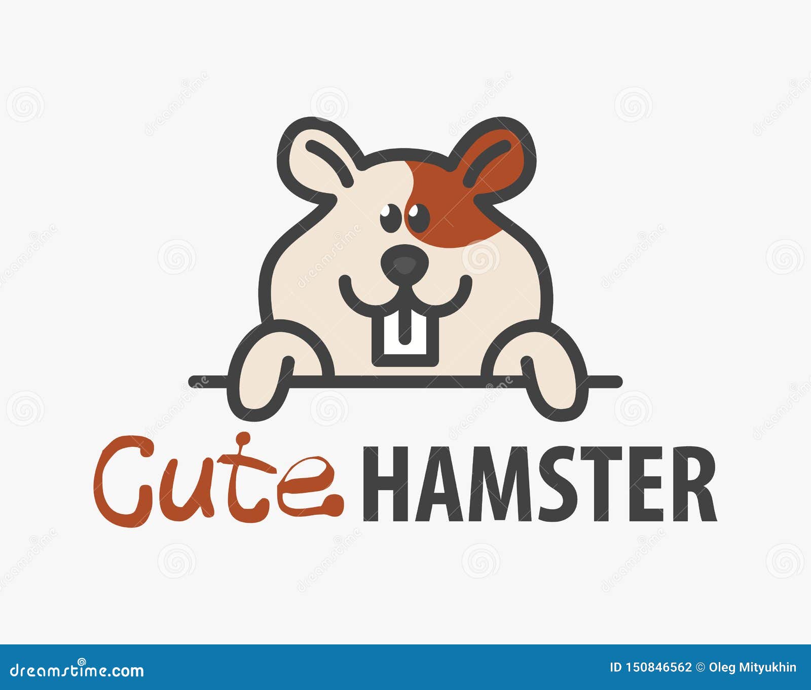 logo template with cute hamster.  logo  template for pet shops, veterinary clinics and animal shelters. cartoon cavy