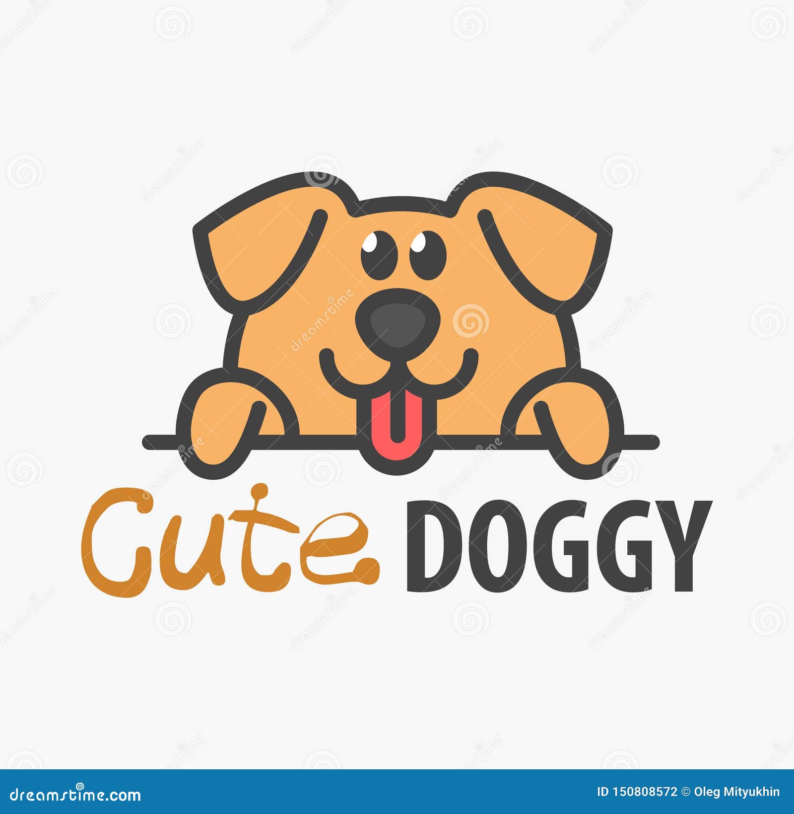 logo template with cute puppy.  logo  template for pet shops, veterinary clinics and animal shelters. cartoon dog logo