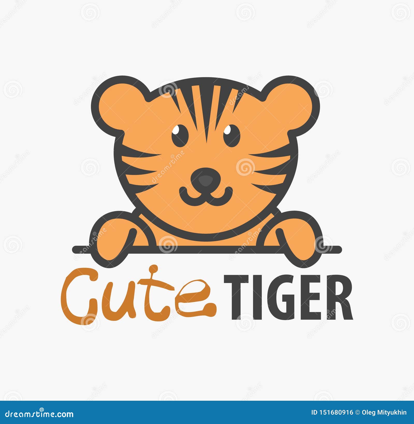 Logo Template With Cute Tiger Vector Logo Design Template For Zoo