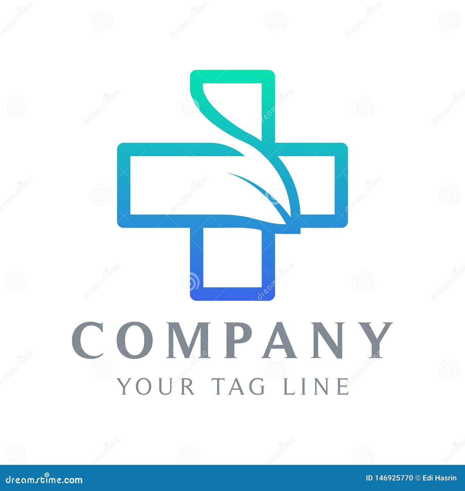 Logo Template in the Form of a Plus Sign Stock Vector Illustration of healthcare, concept