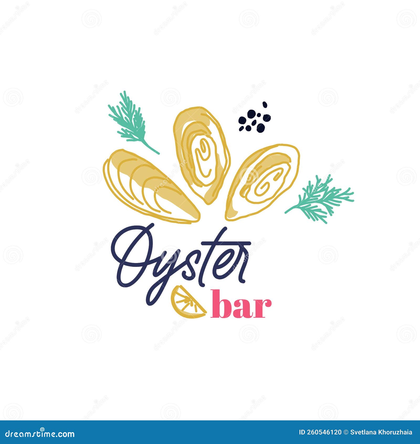 Logo Template for Oyster Bar or Fish Restaurant Stock Vector ...