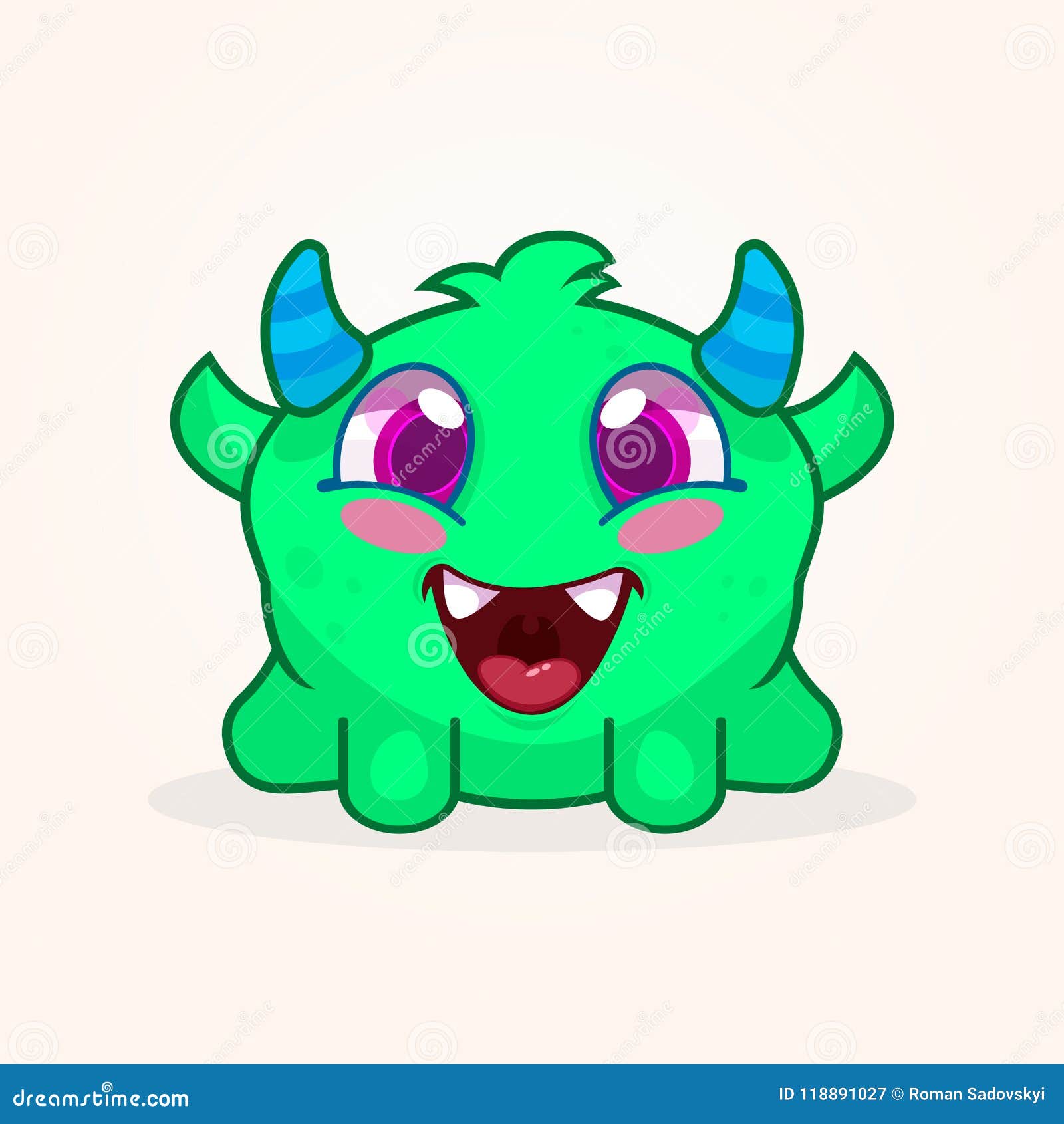 Cute Cartoon Monster. Happy Monster Illustration Stock Vector - Illustration of design, monster: 118891027 Cute Cartoon Monster. Happy Monster Illustration Stock Vector - Illustration of design, monster: 118891027