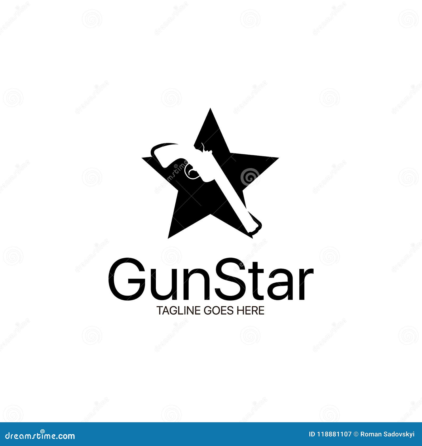 Gun Star Logo Cool Gun Logotype Stock Vector Illustration Of Isolated Money 118881107